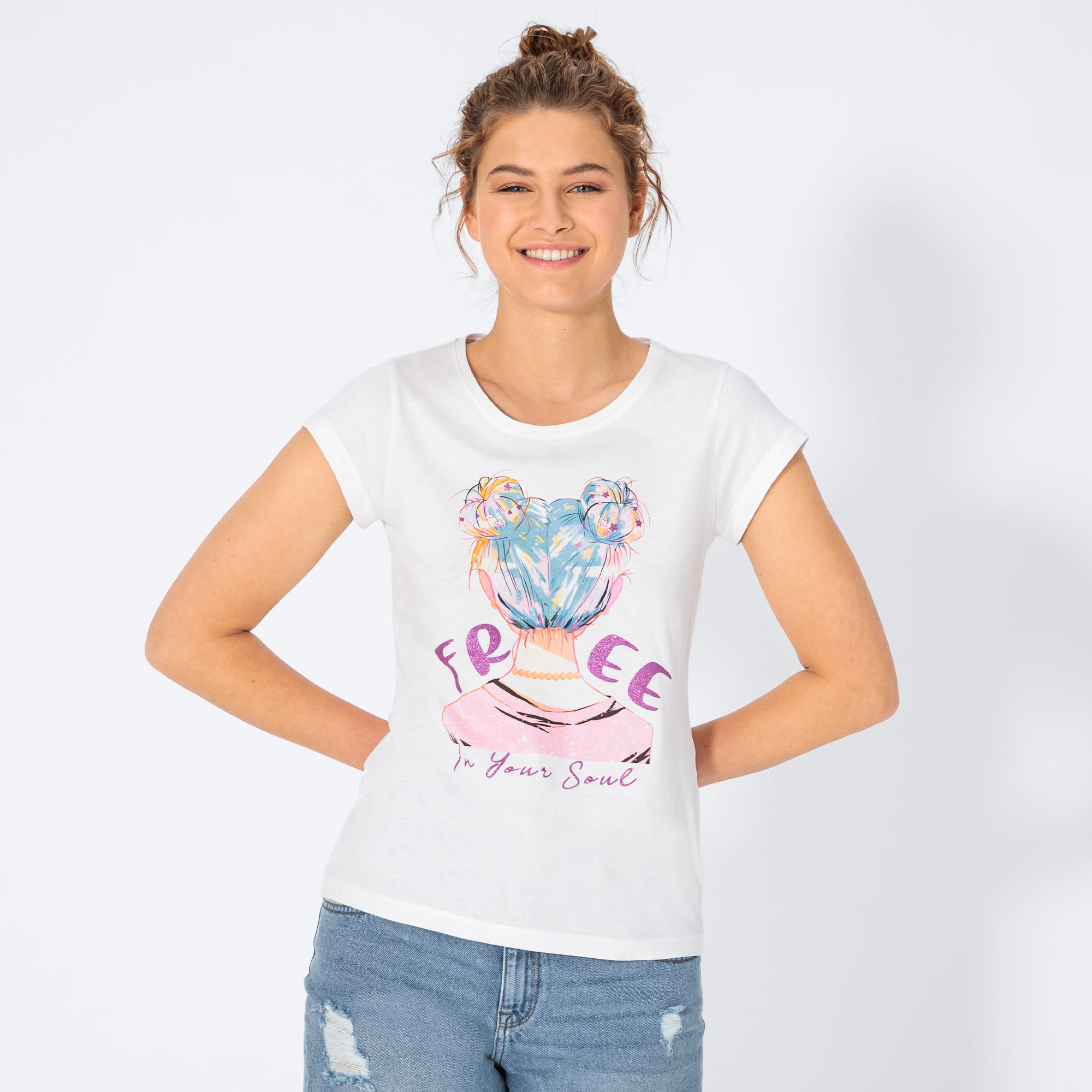 Damen-T-Shirt mit Frontaufdruck
