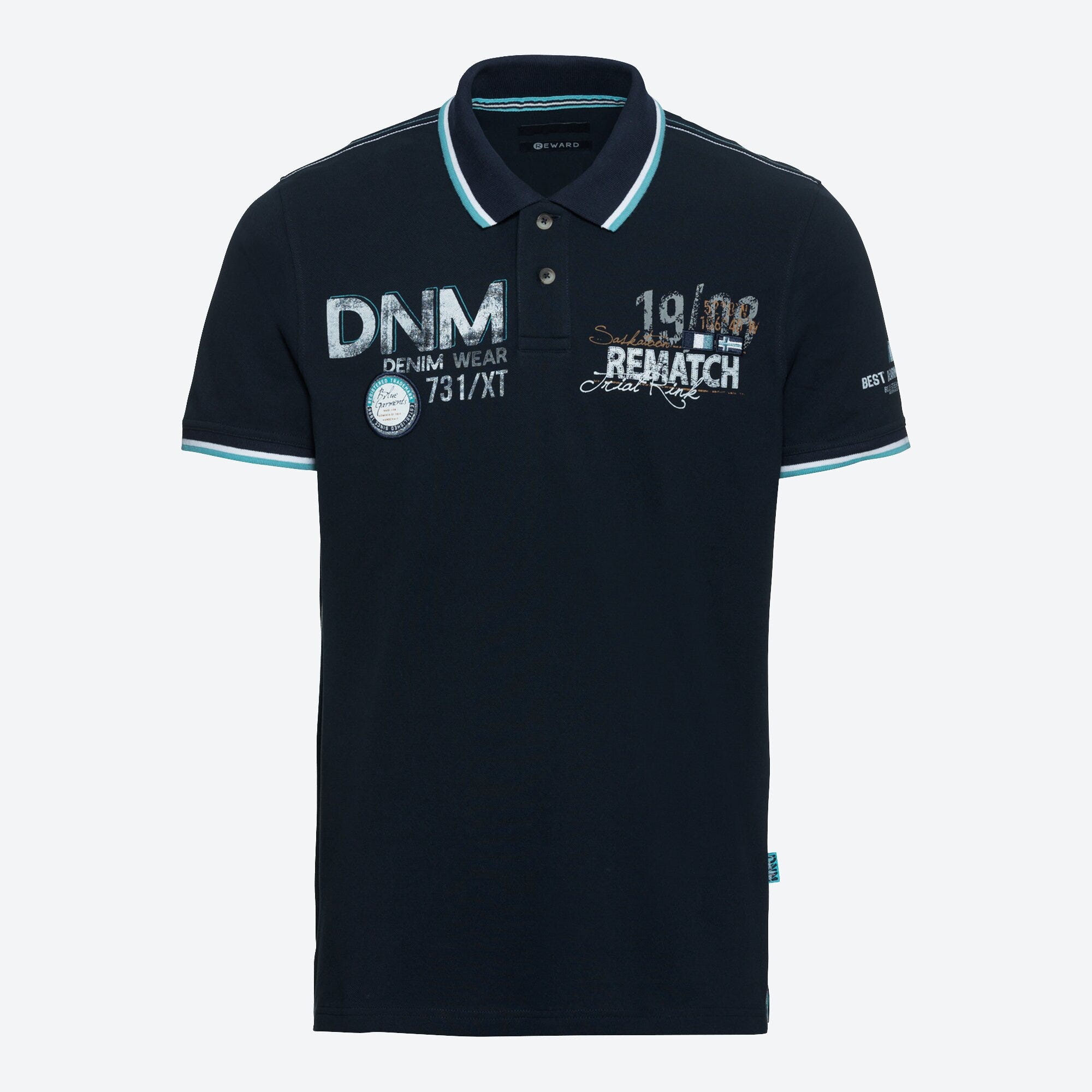 Herren-Poloshirt mit Kontrast-Streifen