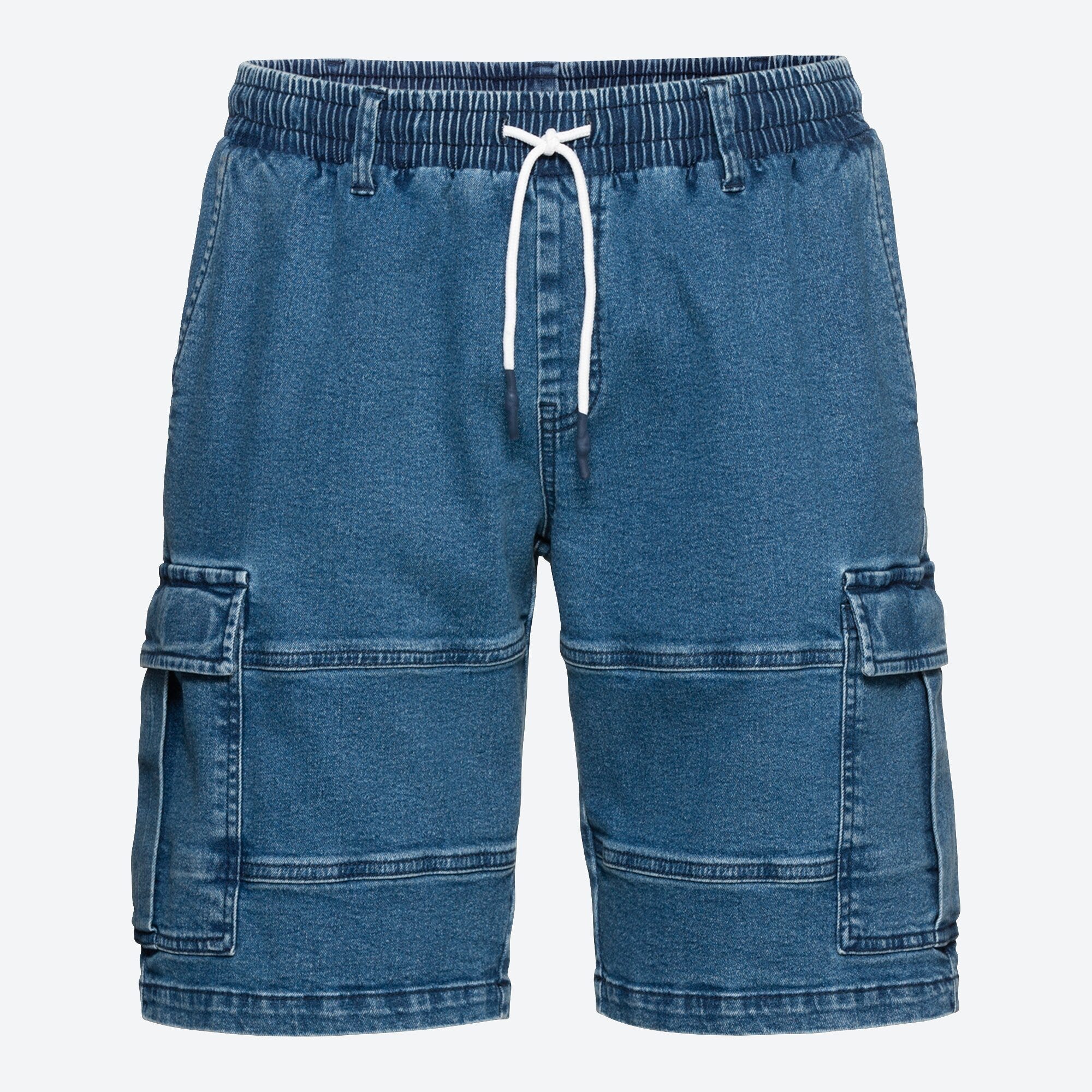 Herren-Jeans-Bermudas mit Cargo-Taschen