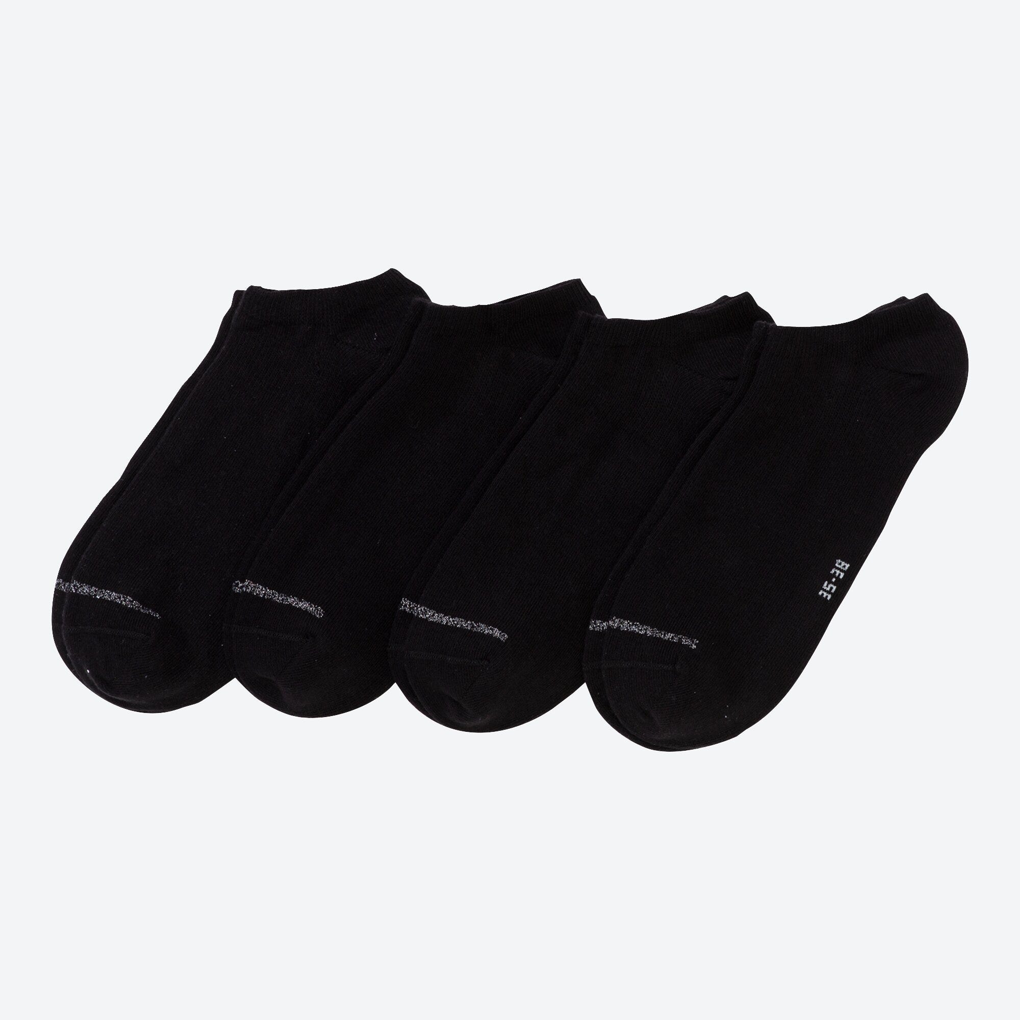Damen-Sneaker-Socken mit Glitzer-Streifen, 4er-Pack
