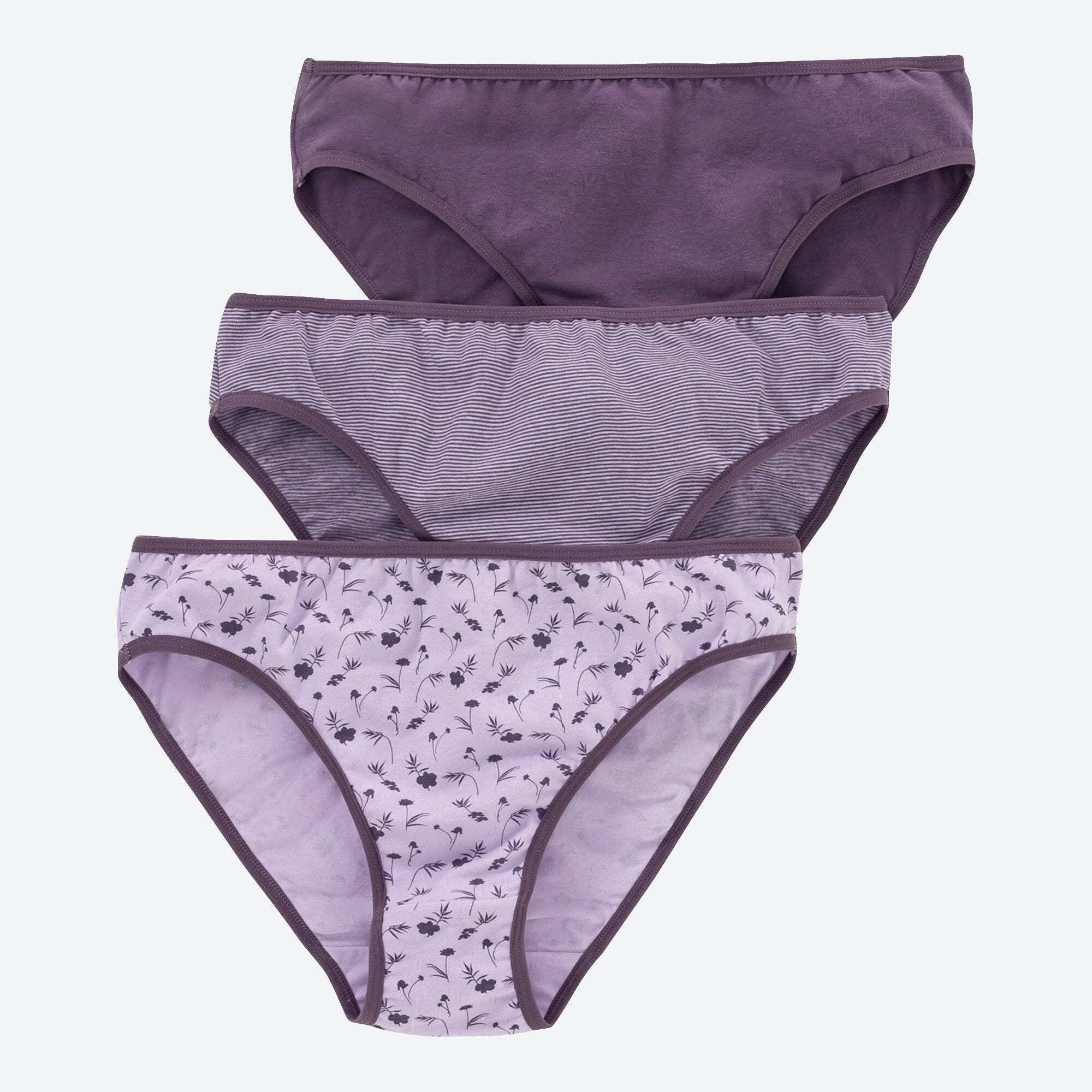 Damen-Minislip mit Blumenmuster, 3er-Pack