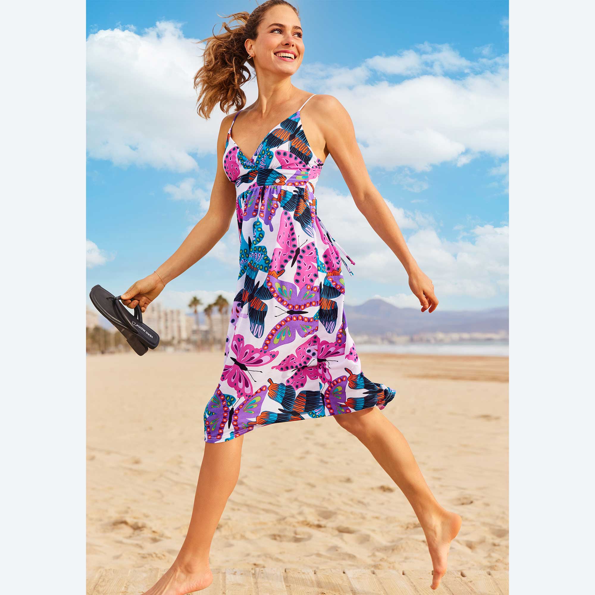 Damen-Kleid mit Schmetterlingsmuster