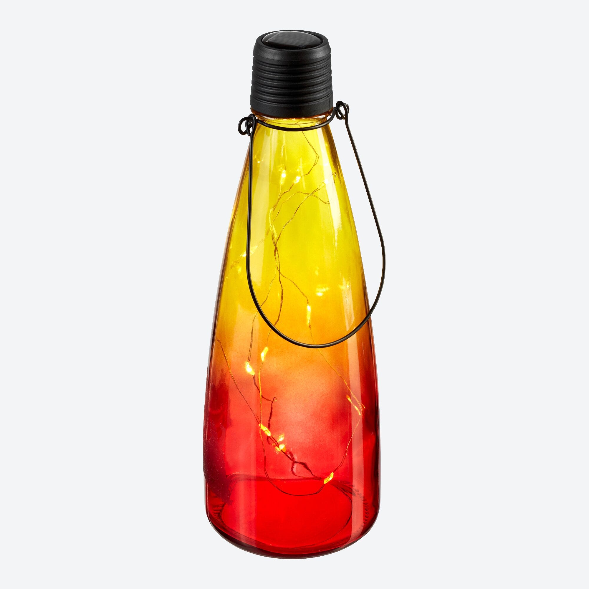 Glasflasche mit Solar-Licht, ca. 9x25cm