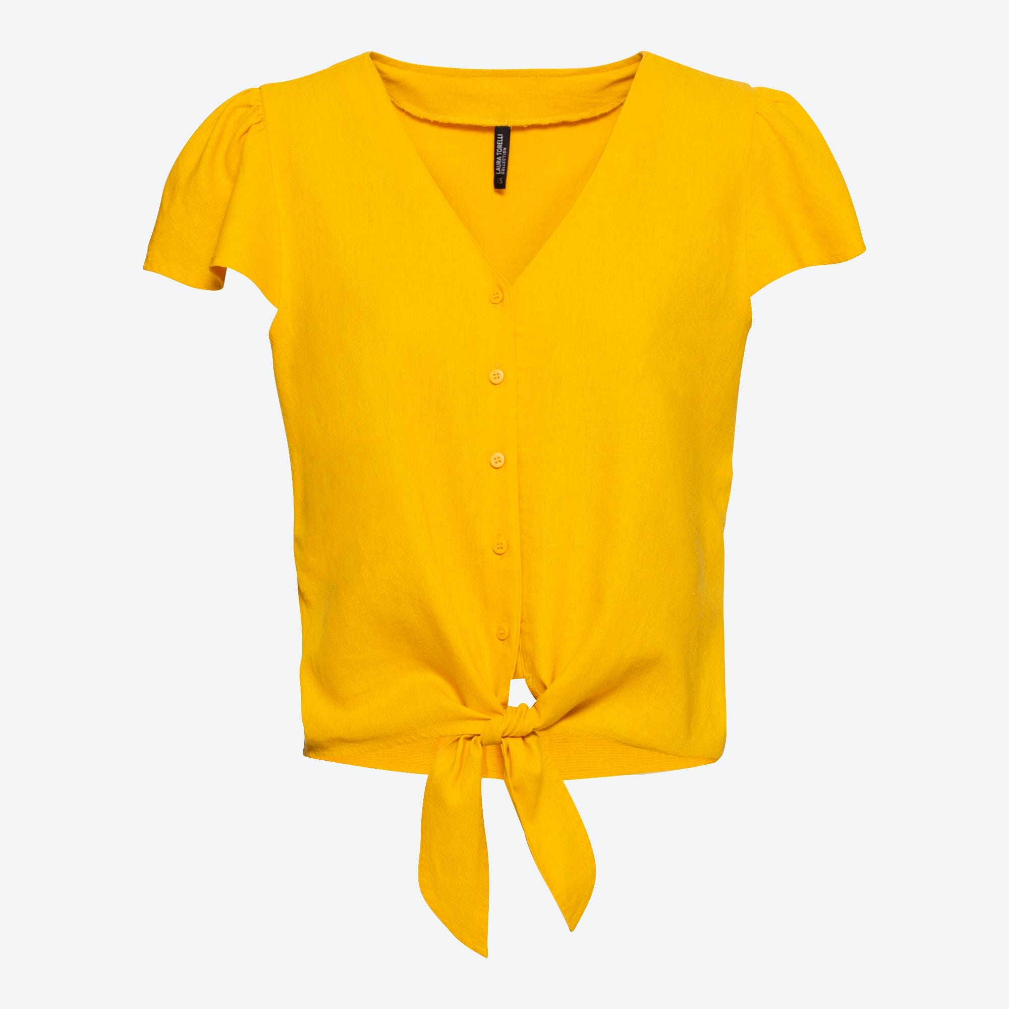 Damen-Bluse mit Knoten am Saum