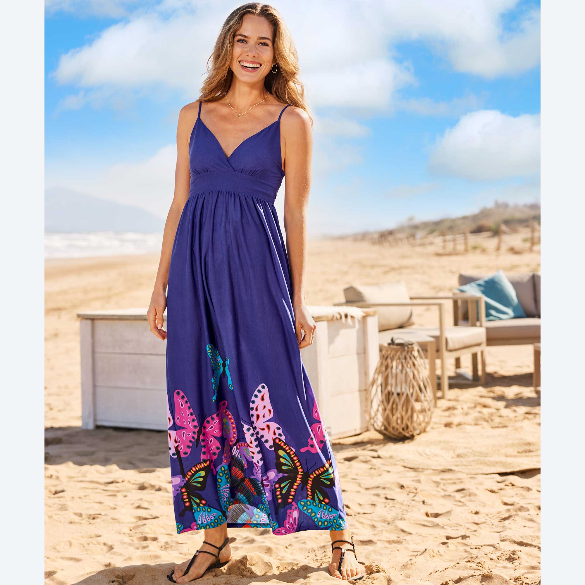 Damen-Kleid mit Schmetterlings-Motiv