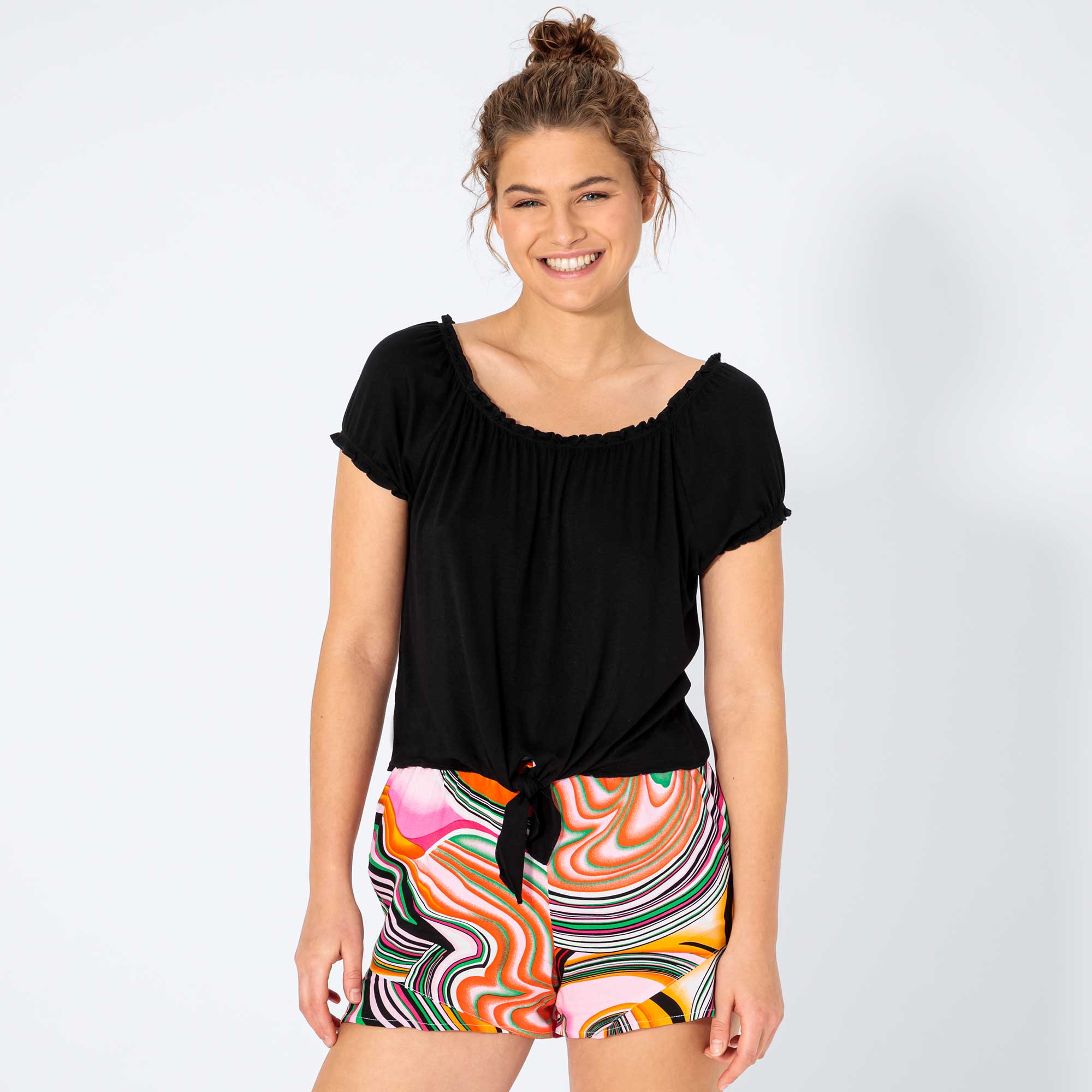 Damen-T-Shirt mit Carmen-Ausschnitt