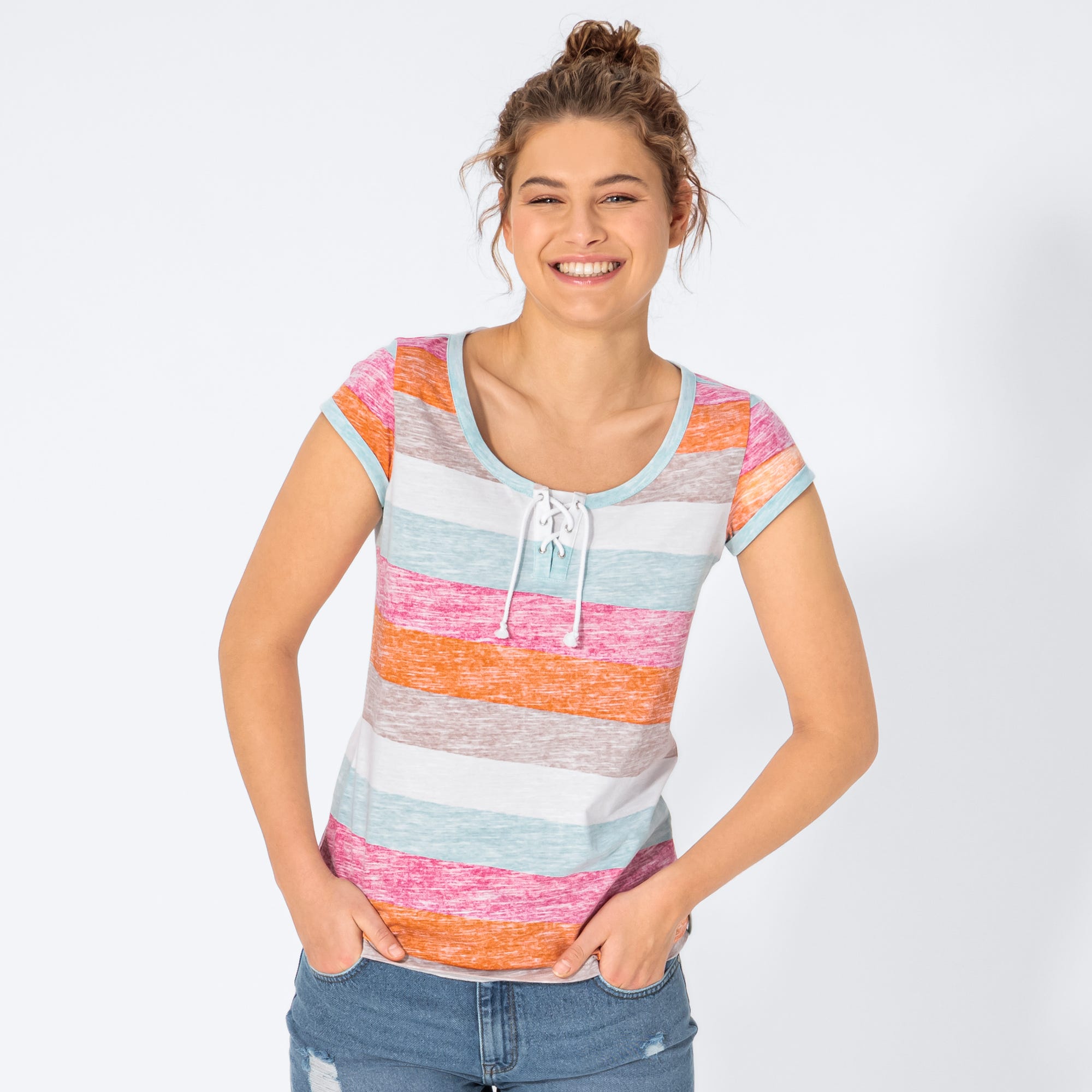 Damen-T-Shirt mit Schnürung