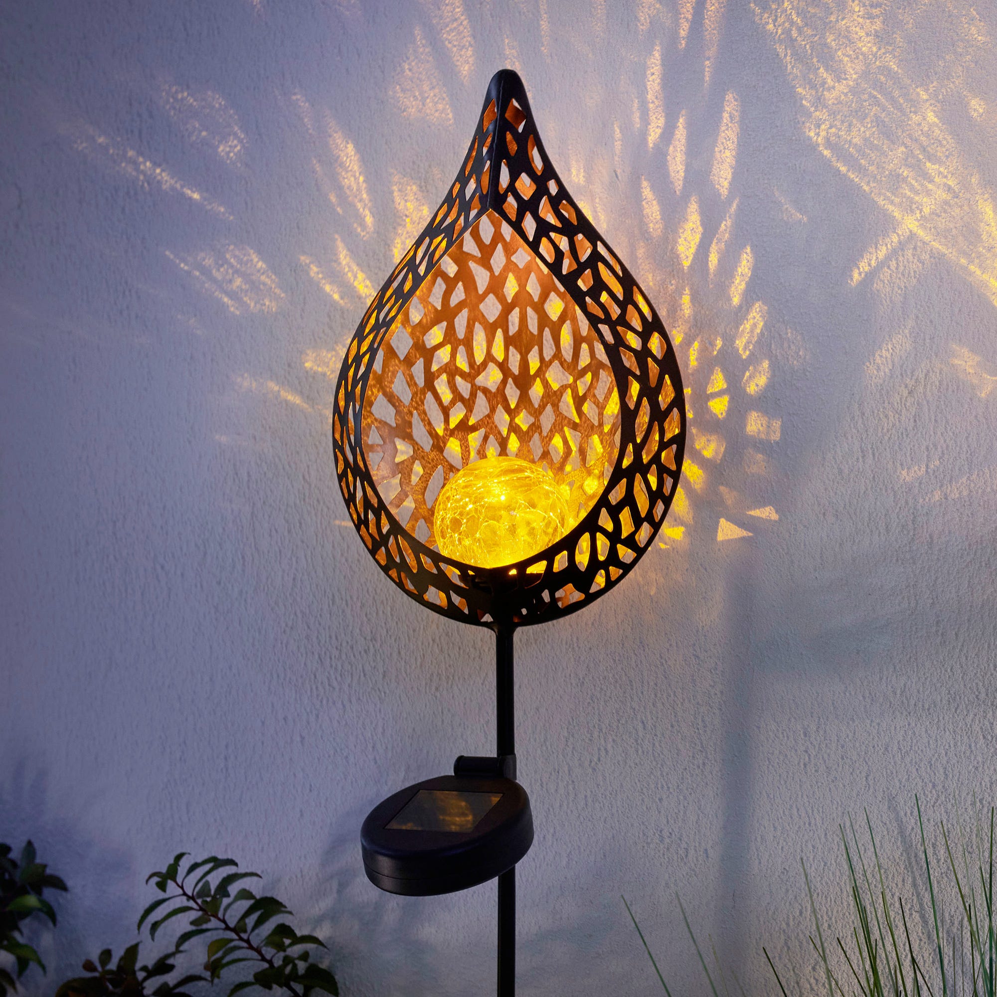 Solar-Stab "Flamme" mit Erdspieß, ca. 90cm