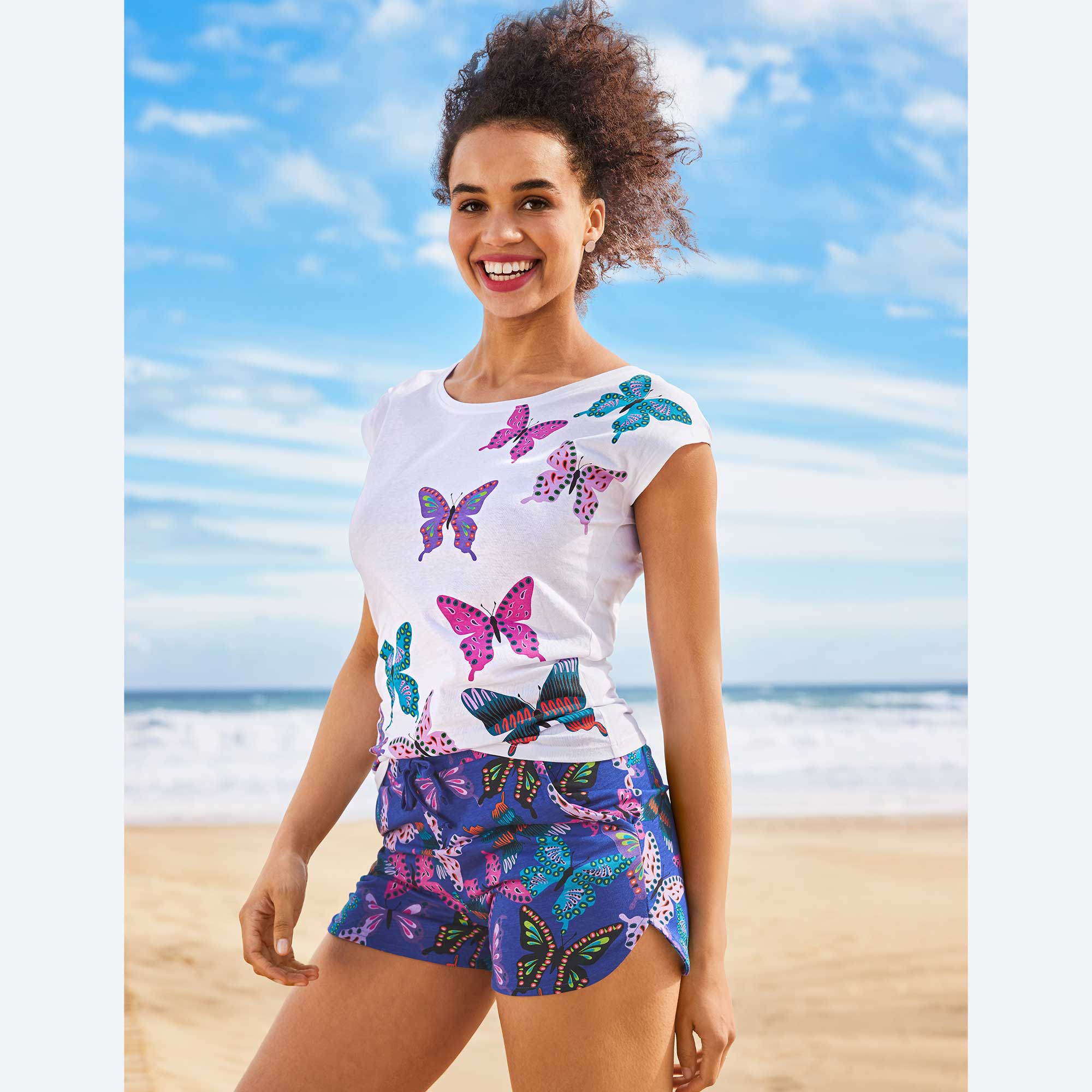 Damen-T-Shirt mit angeschnittenen Ärmeln