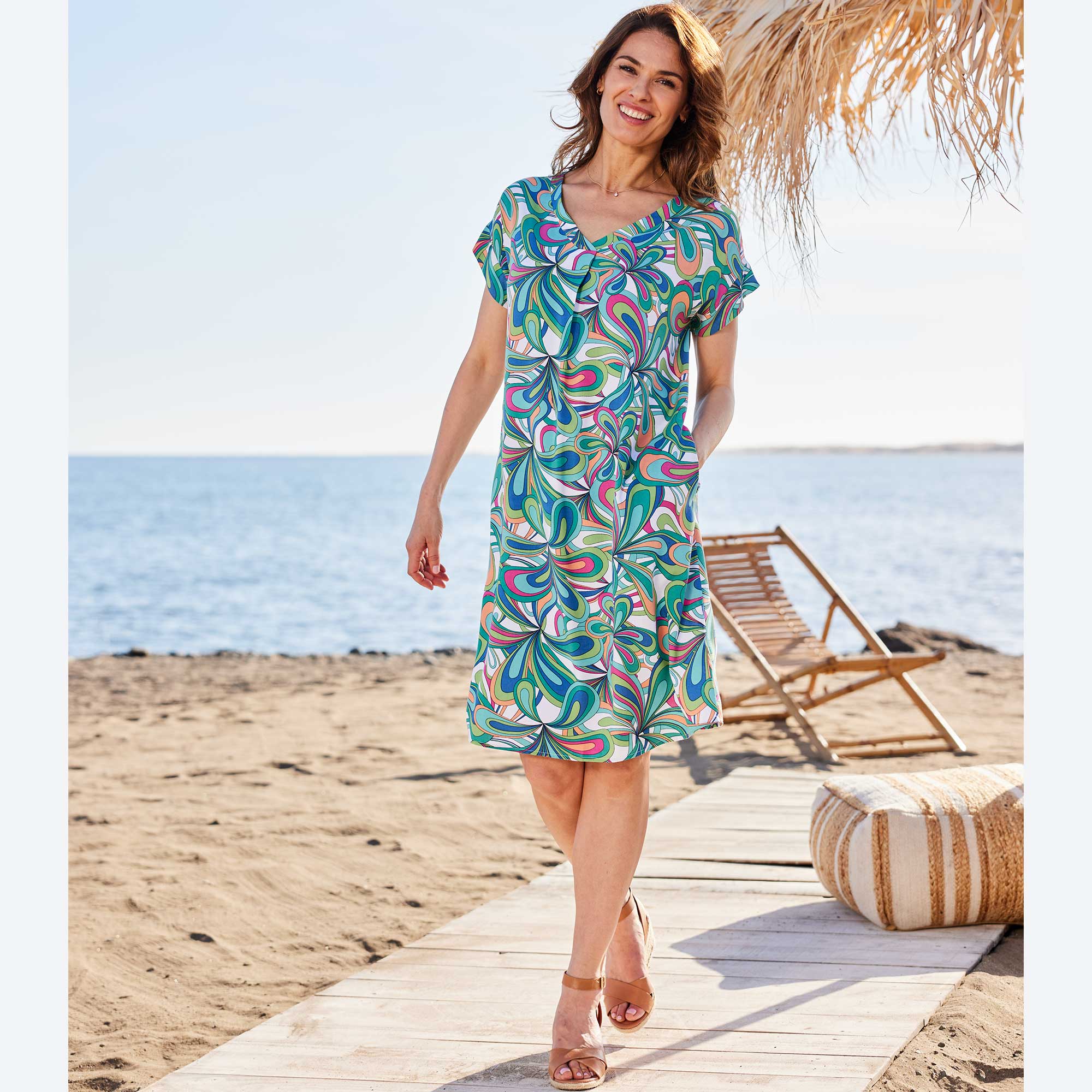 Damen-Kleid mit Eingriffstaschen