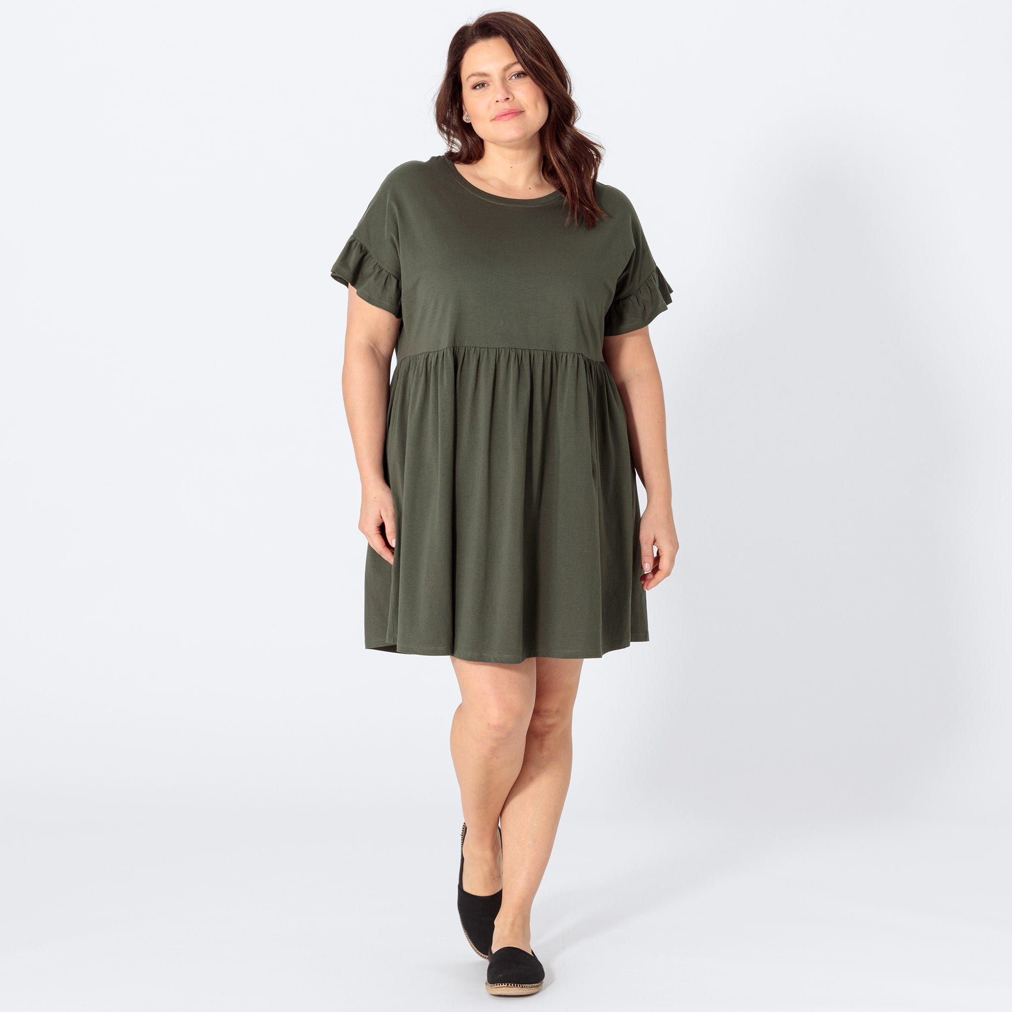 Damen-Kleid mit Rüschen, große Größen