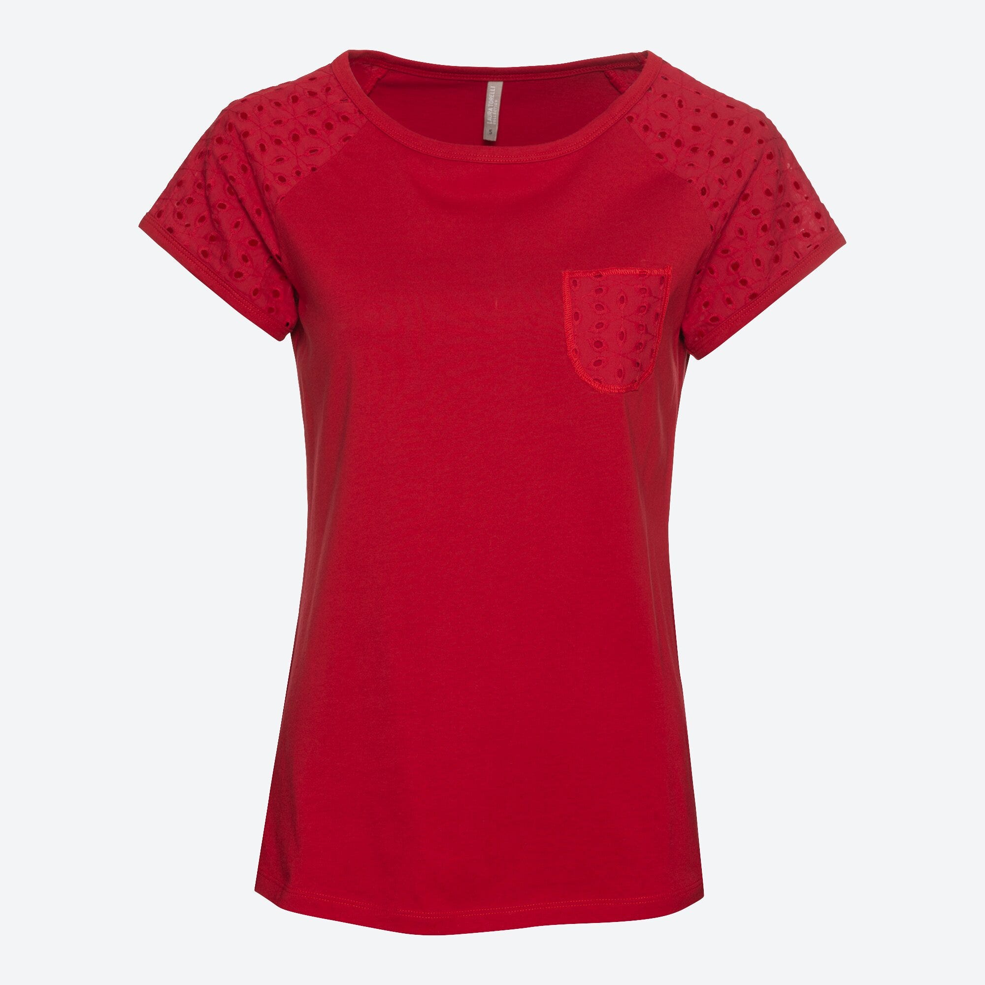 Damen-T-Shirt mit Baumwoll-Spitze