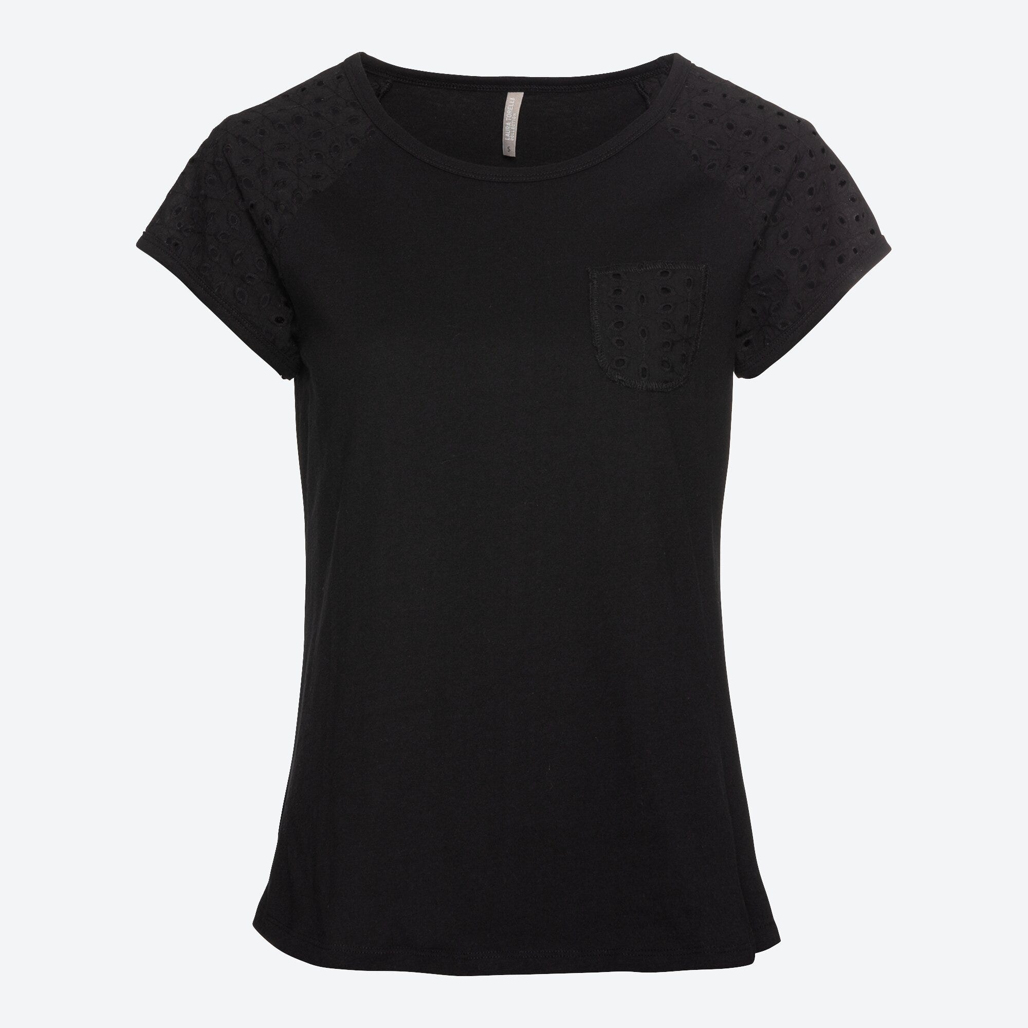 Damen-T-Shirt mit Baumwoll-Spitze