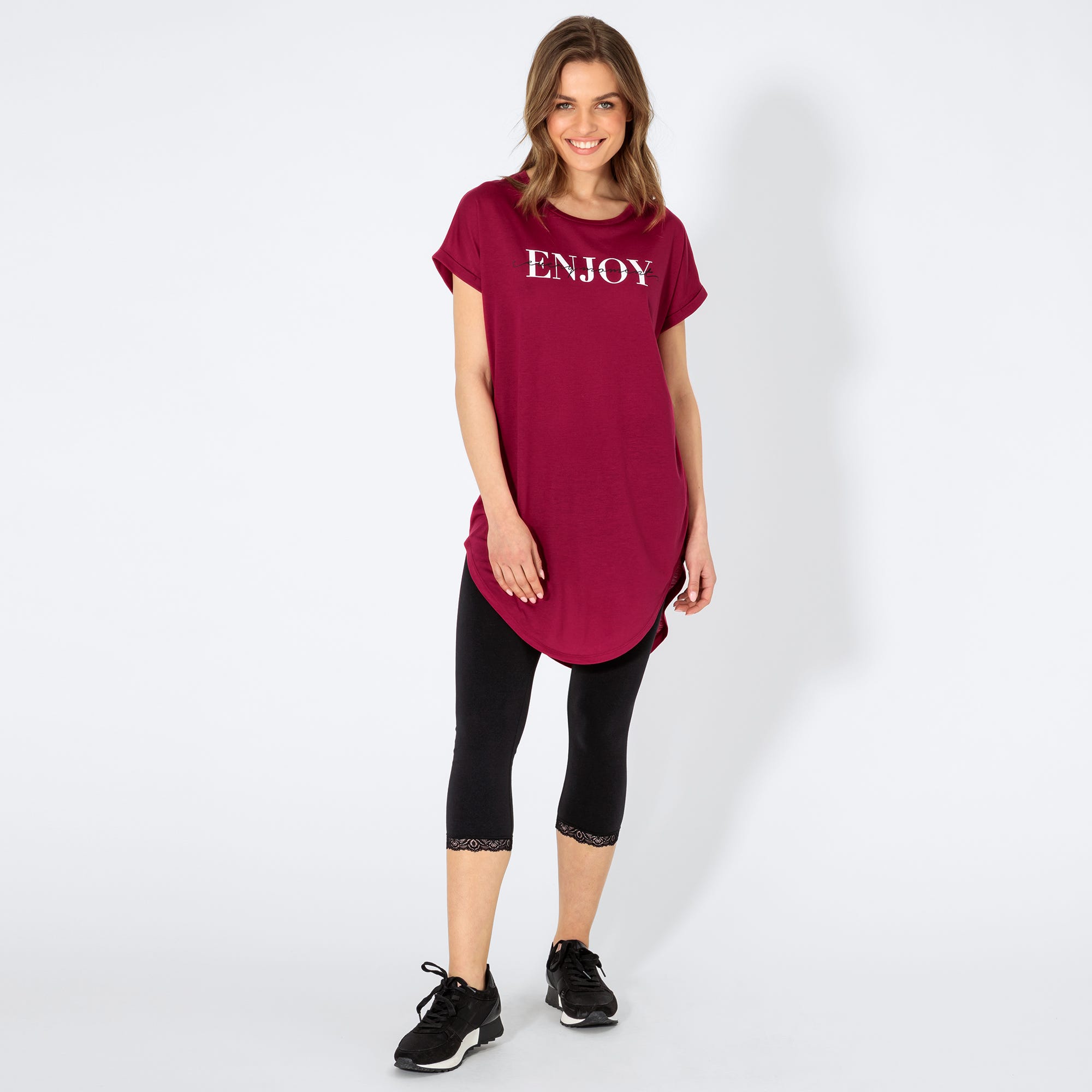 Damen-Caprileggings mit Spitze