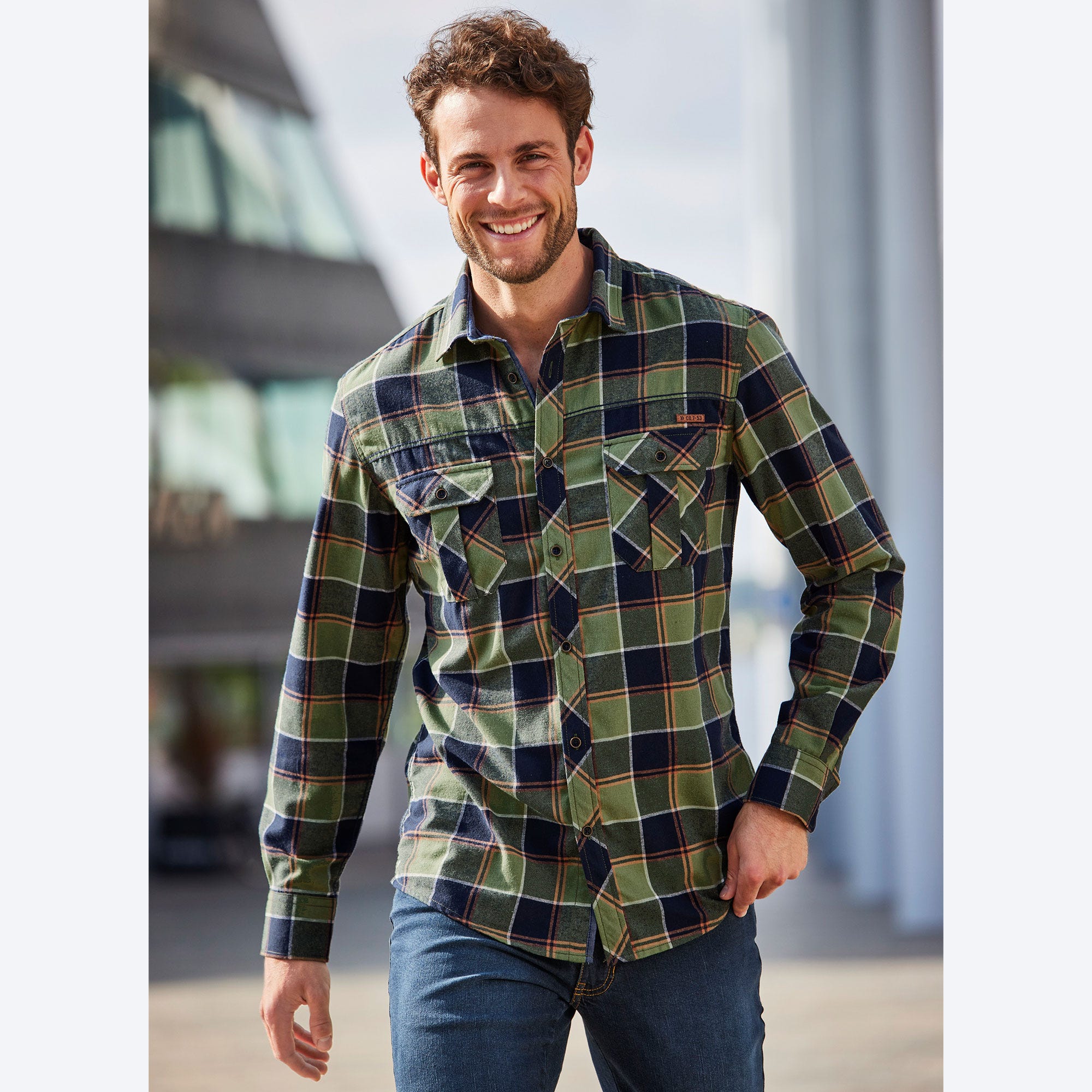 Herren-Flanellhemd mit Karomuster