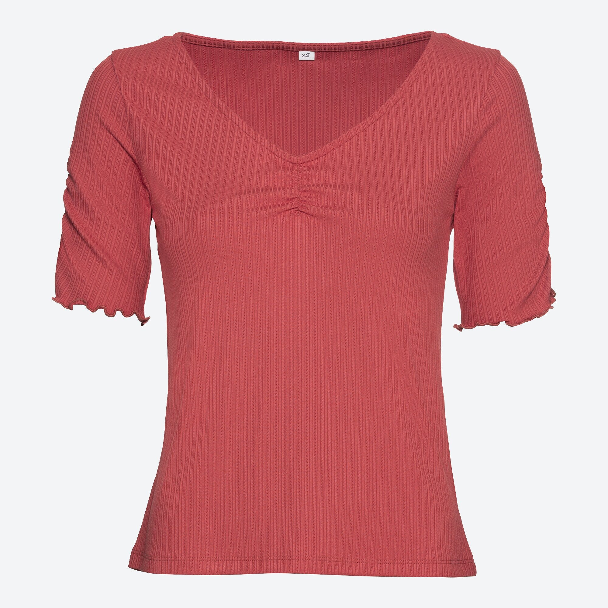 Damen-T-Shirt mit Ripp-Struktur