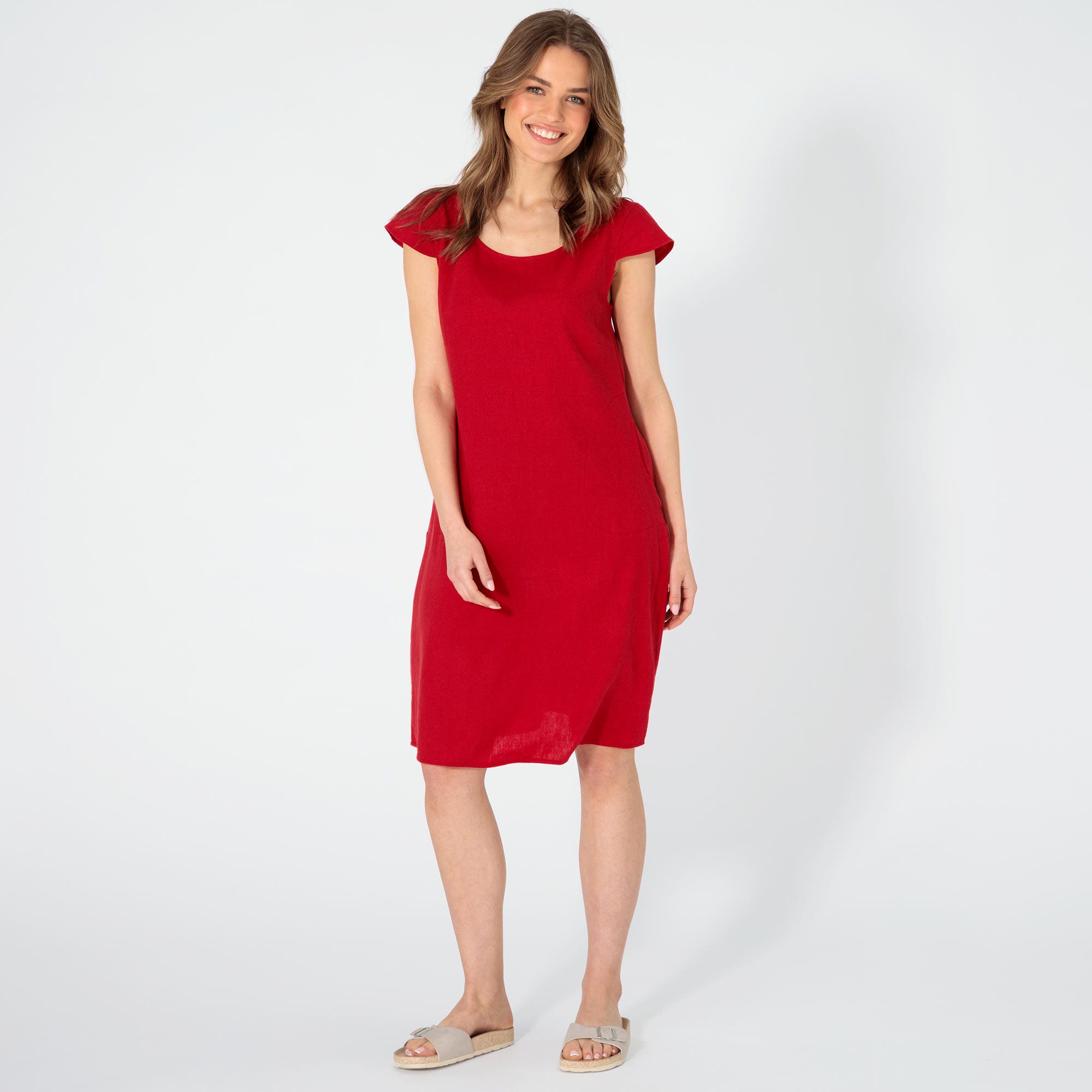 Damen-Kleid mit Leinen