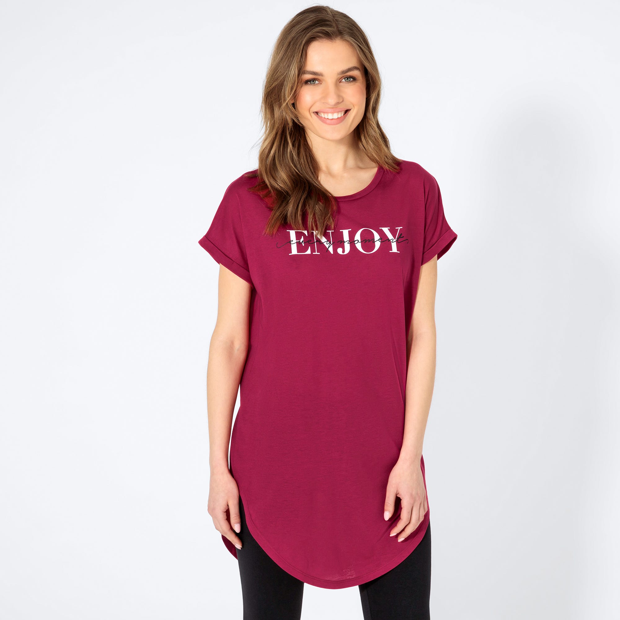 Damen-Longshirt mit Frontaufdruck