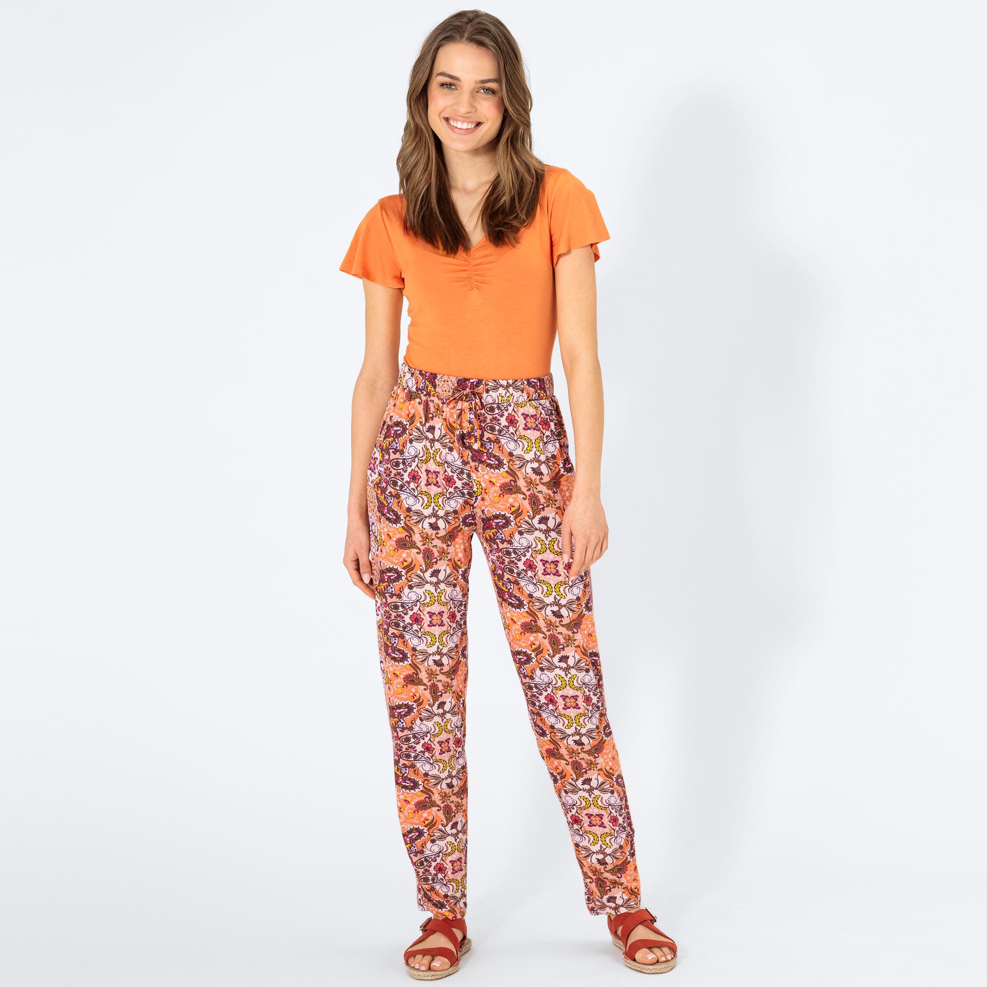 Damen-Palazzo-Hose mit Ornament-Muster