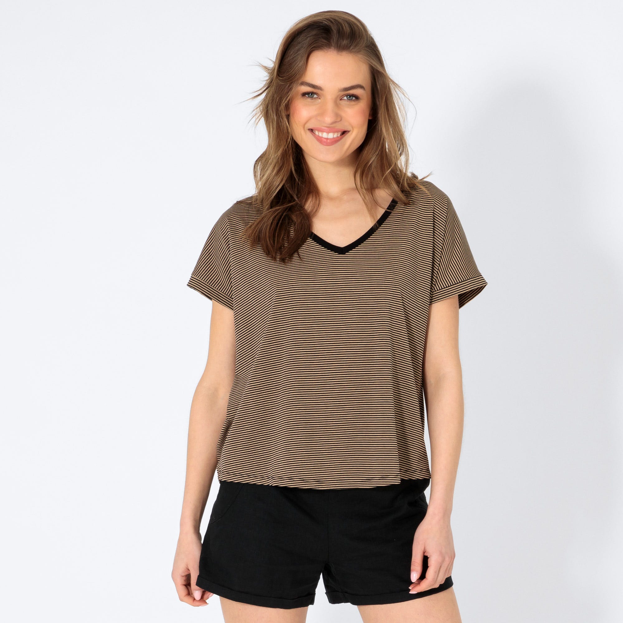 Damen-T-Shirt mit Ringelmuster