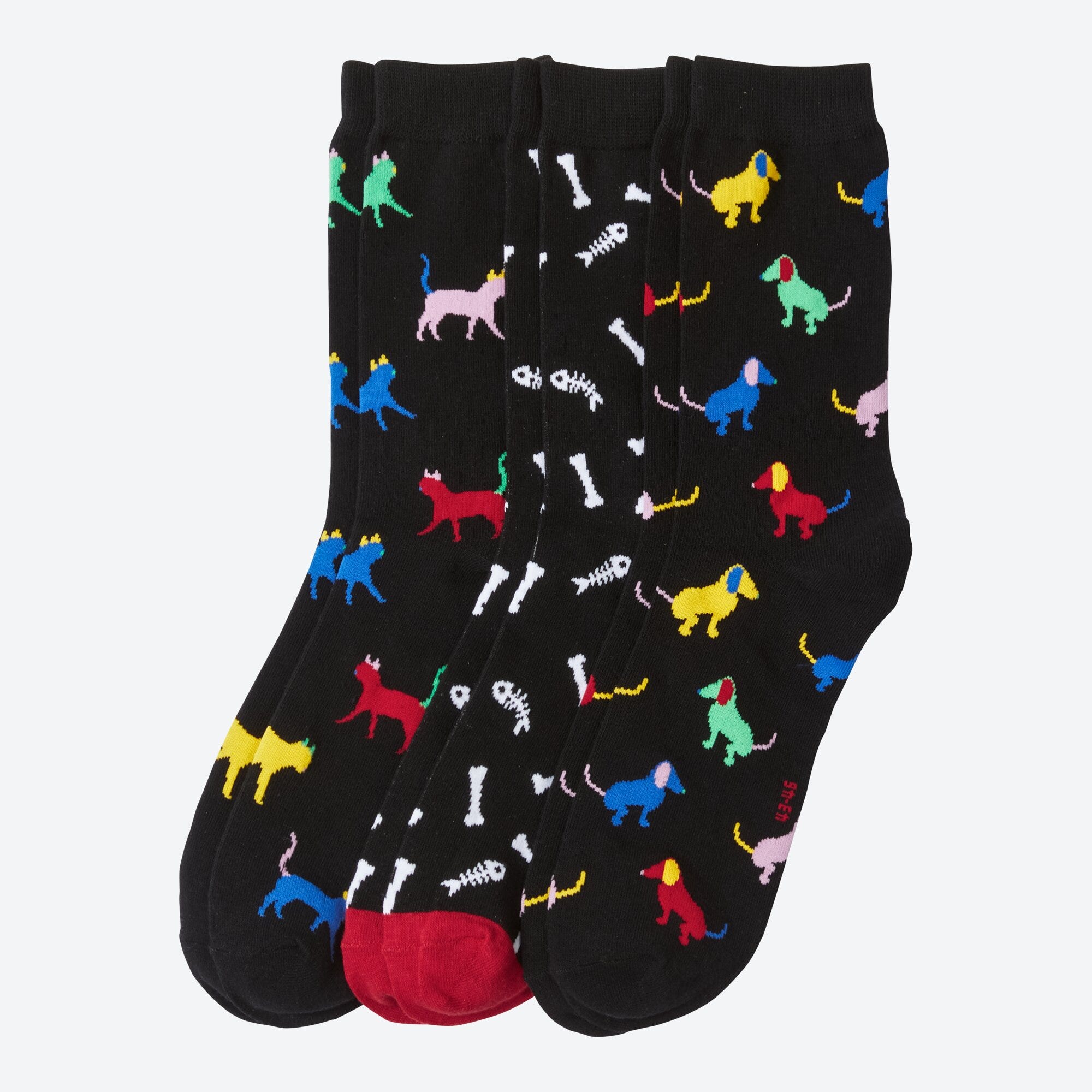 Unisex-Socken mit Trend-Muster, 3er-Pack