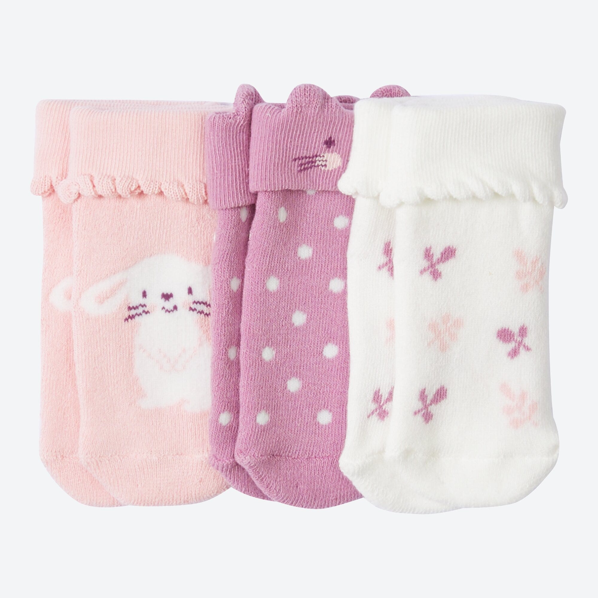 Baby-Mädchen-Frottee-Socken, 3er-Pack