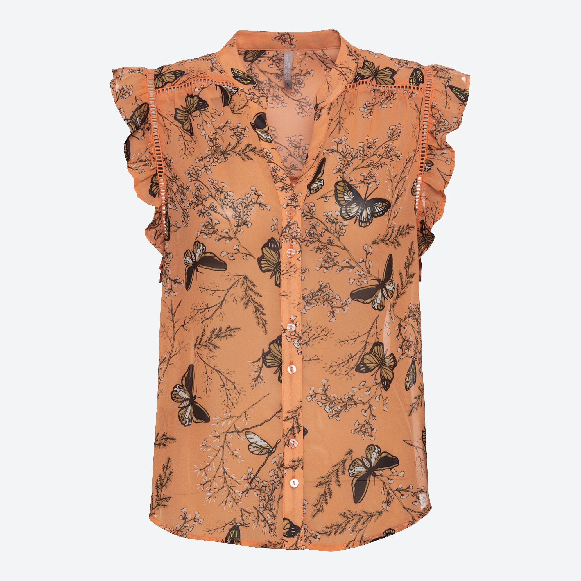 Damen-Bluse mit Volant-Ärmeln