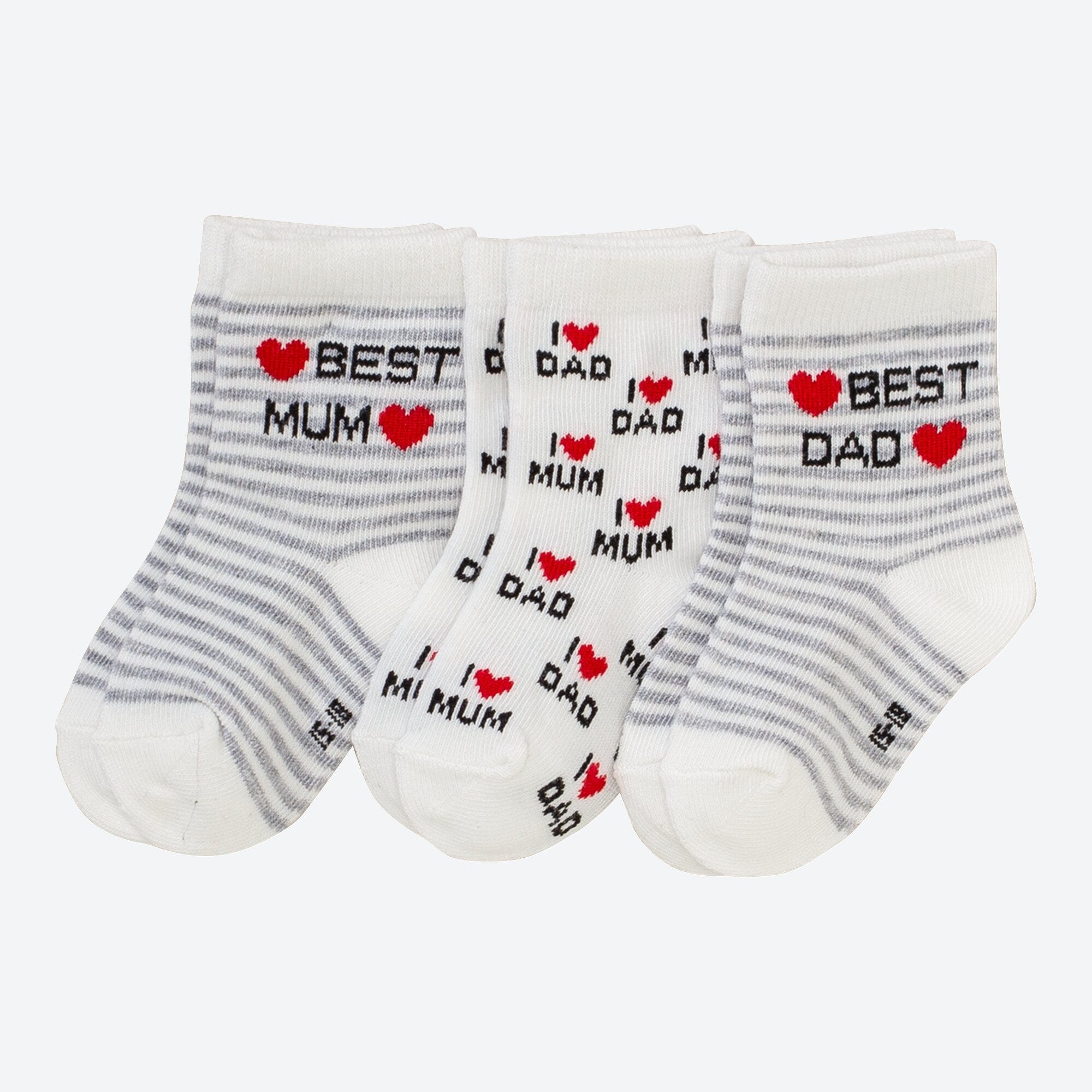 Baby-Söckchen mit süßem Spruch, 3er-Pack