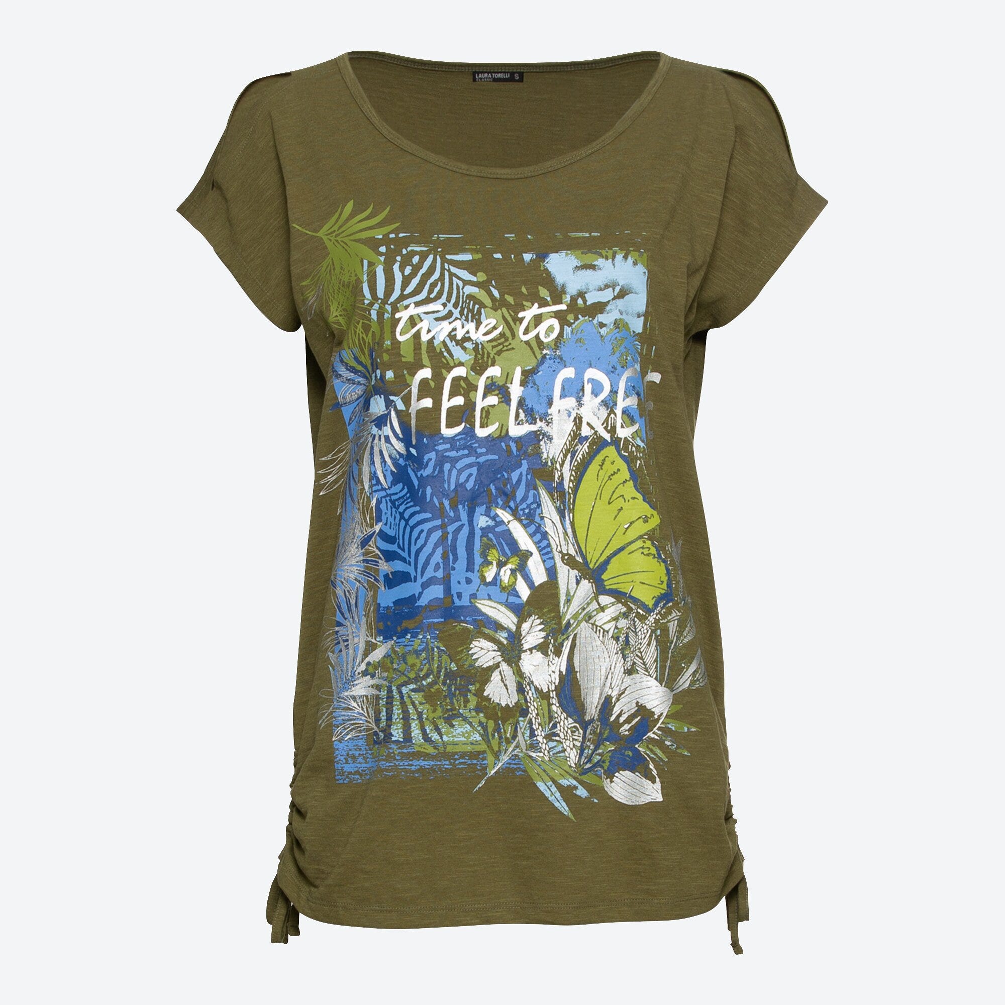 Damen-T-Shirt mit Raffungen