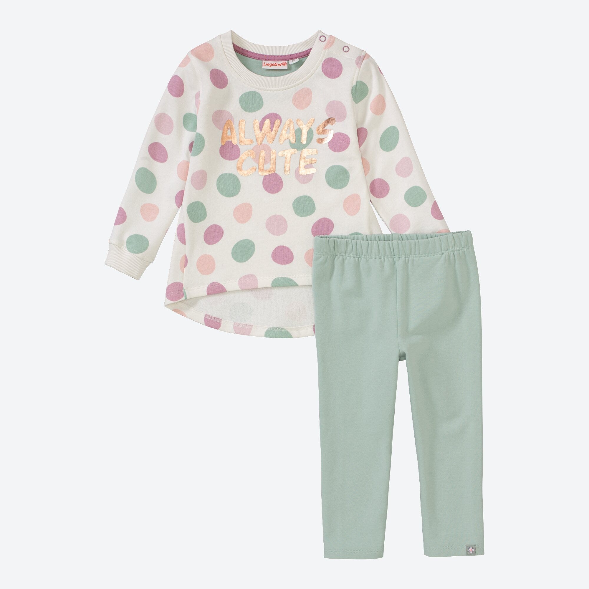 Baby-Mädchen-Set mit Punkte-Muster, 2-teilig