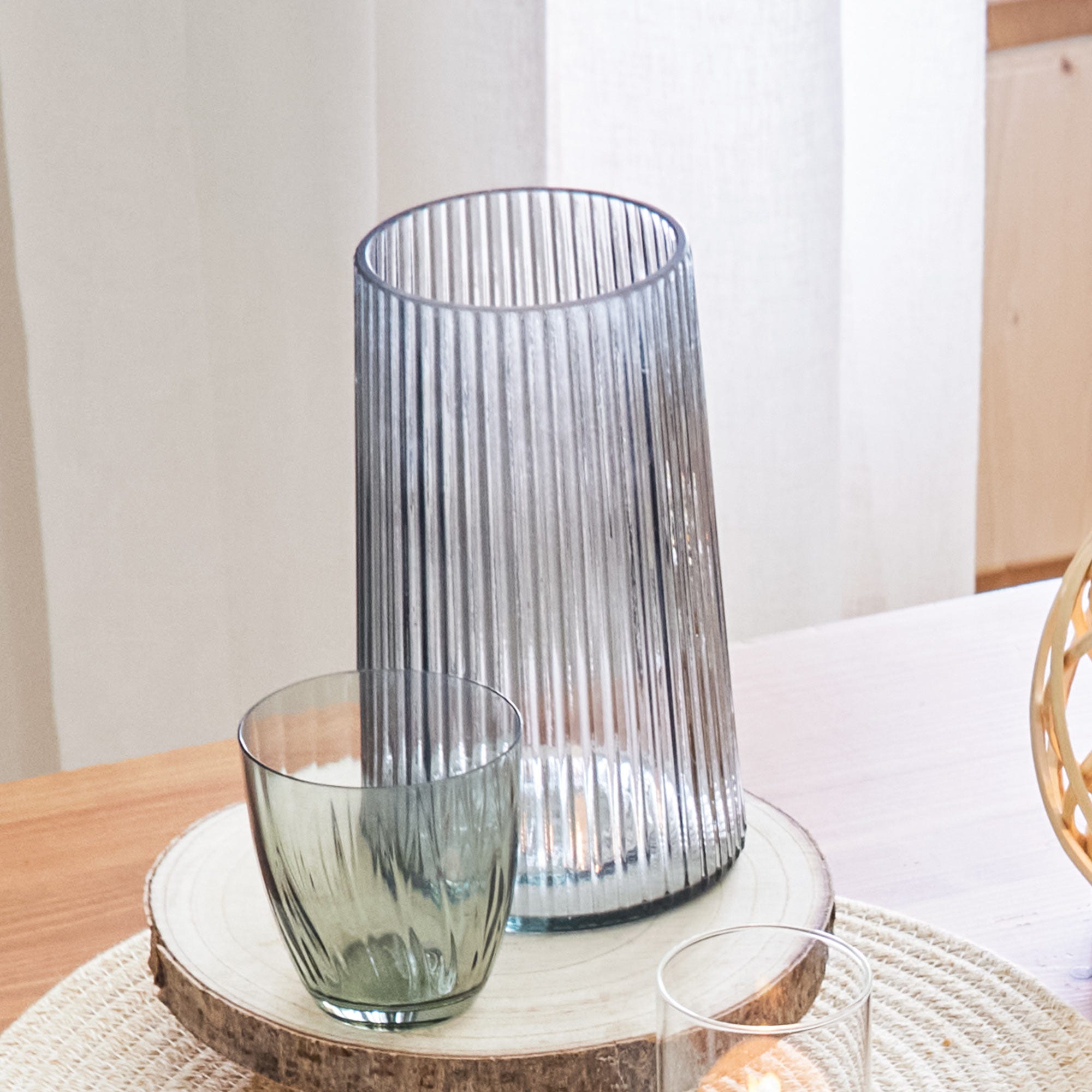 Deko-Vase aus Glas, ca. 13x13x20cm
