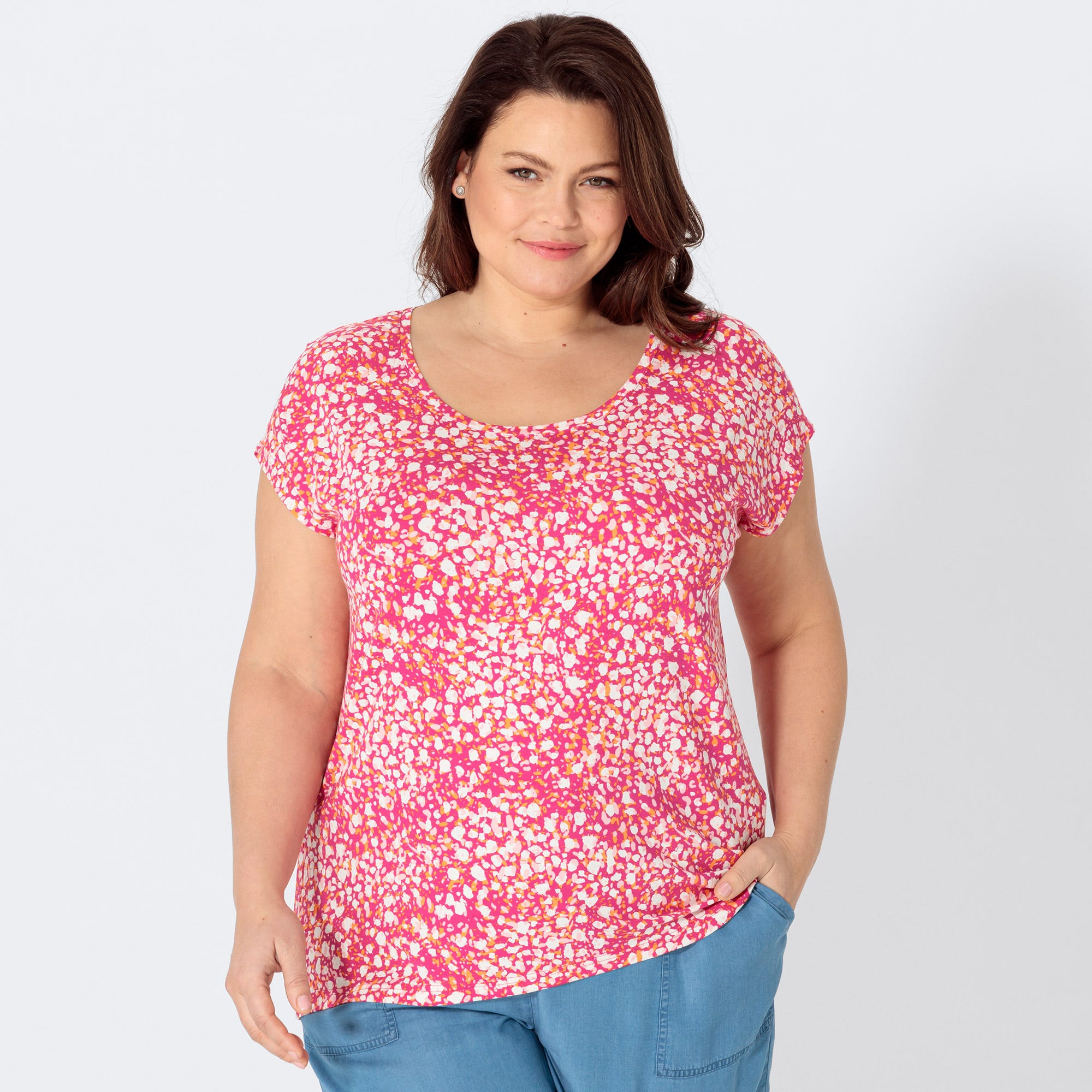 Damen-T-Shirt mit hübschem Muster, große Größen