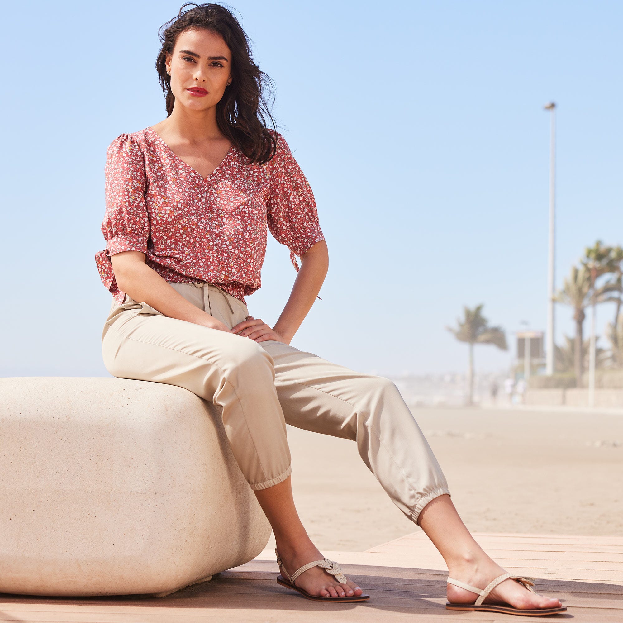 Damen-Stoffhose im Denim-Look