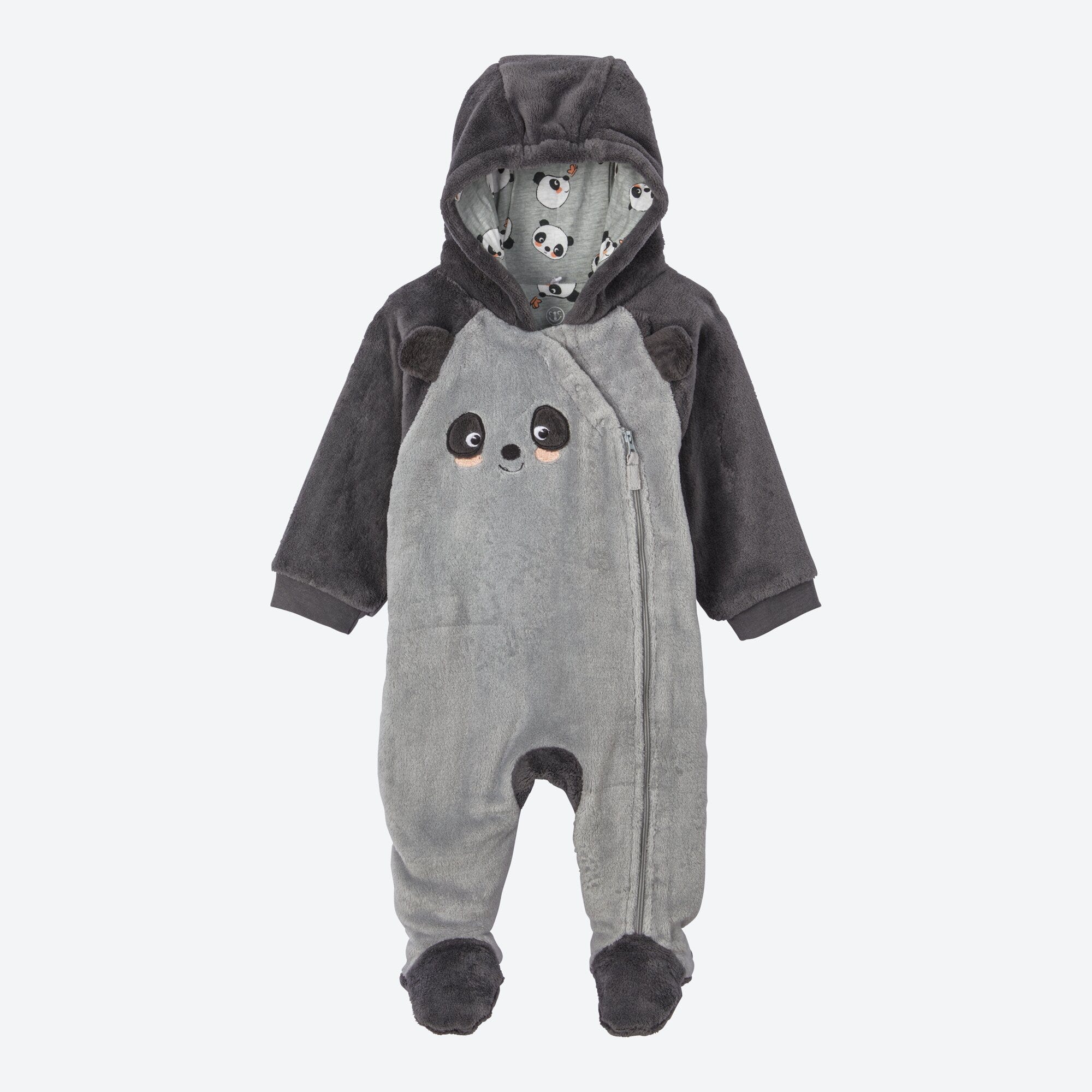Baby-Overall mit Kapuze und Panda-Design