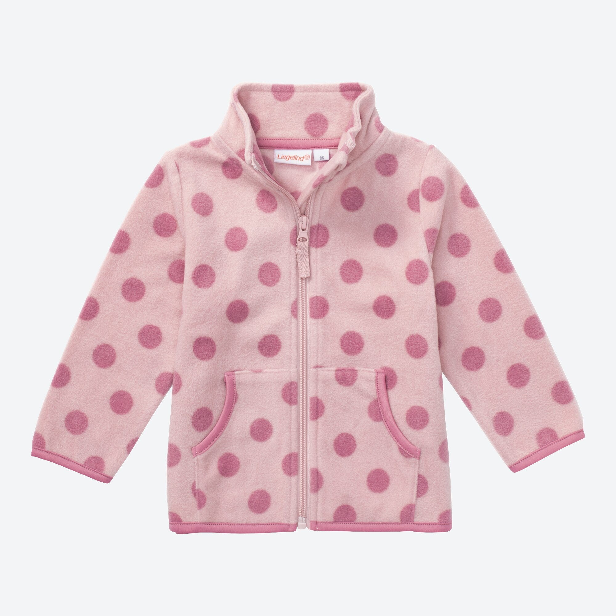 Baby-Mädchen-Fleecejacke mit Punkte-Muster