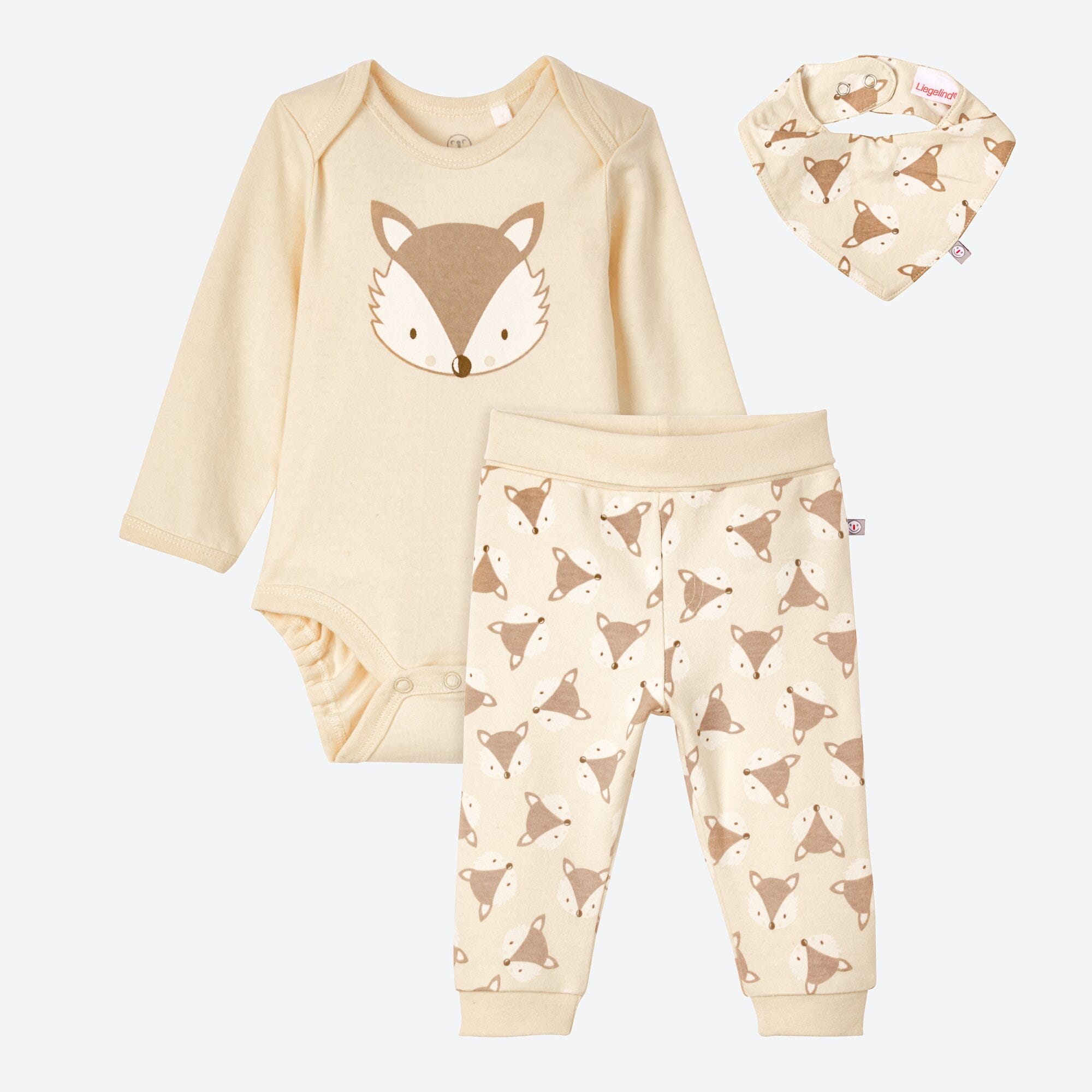 Baby-Jungen-Set mit Fuchs-Muster, 3-teilig