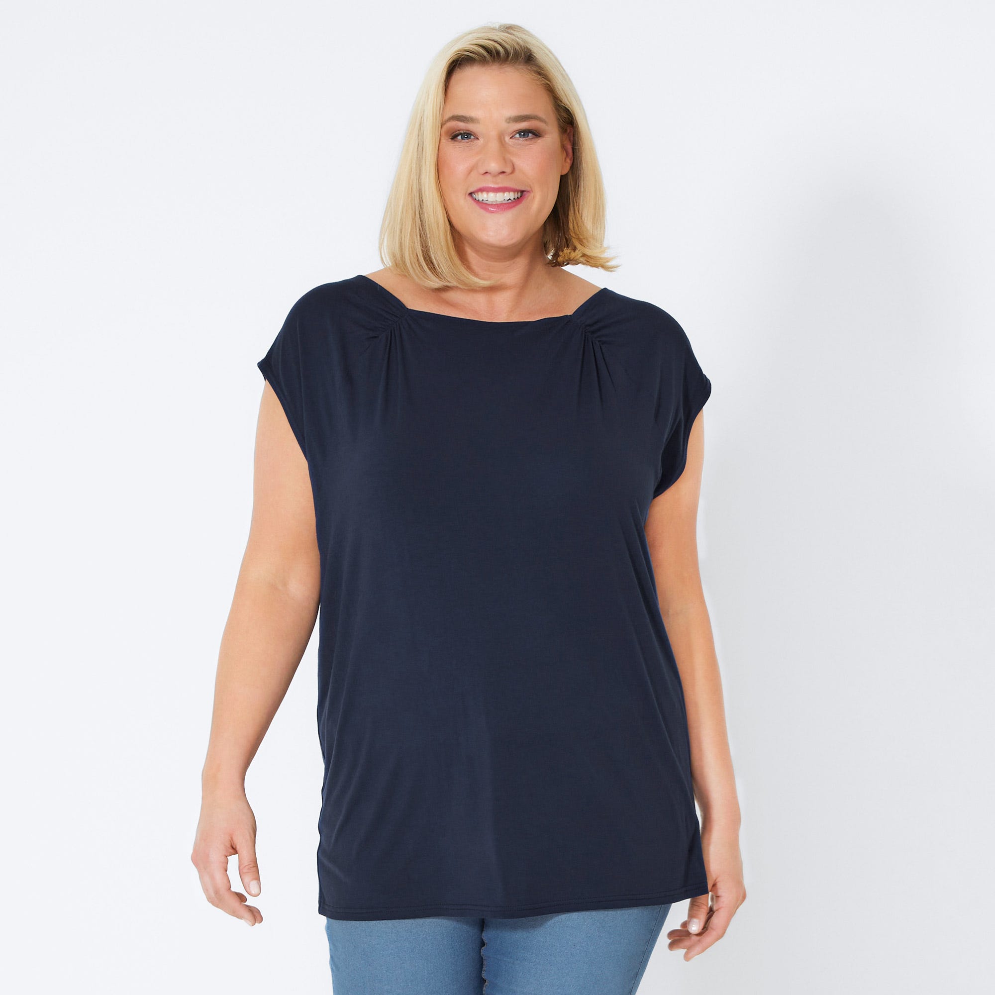 Damen-Top mit Raffungen, große Größen