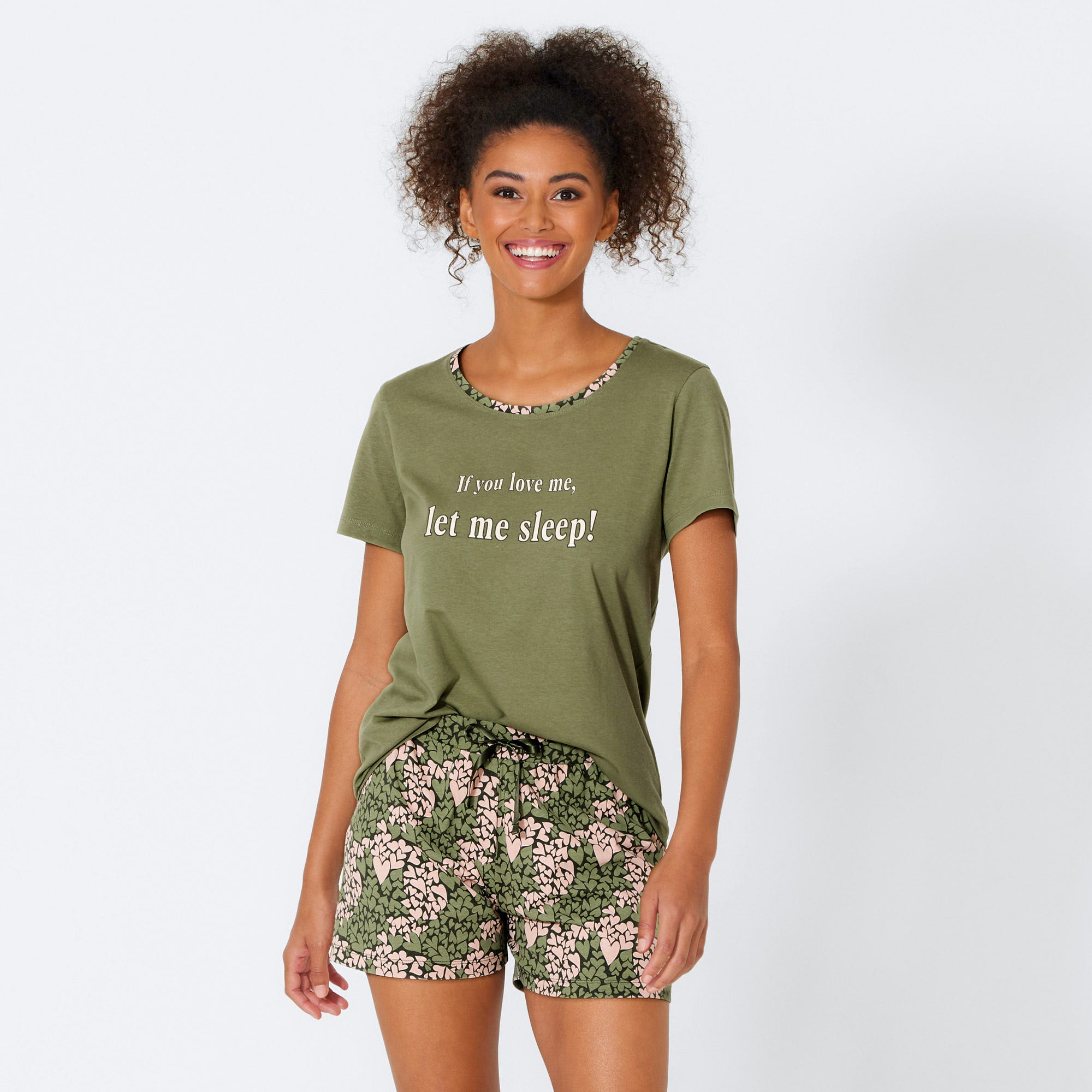 Damen-Shorty mit Herzdesign, 2-teilig