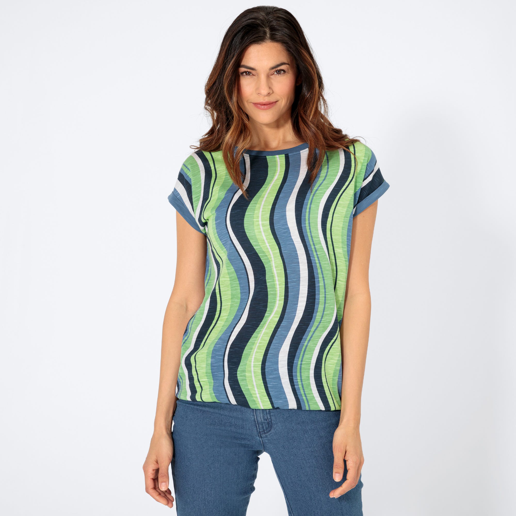 Damen-T-Shirt mit Wellenmuster