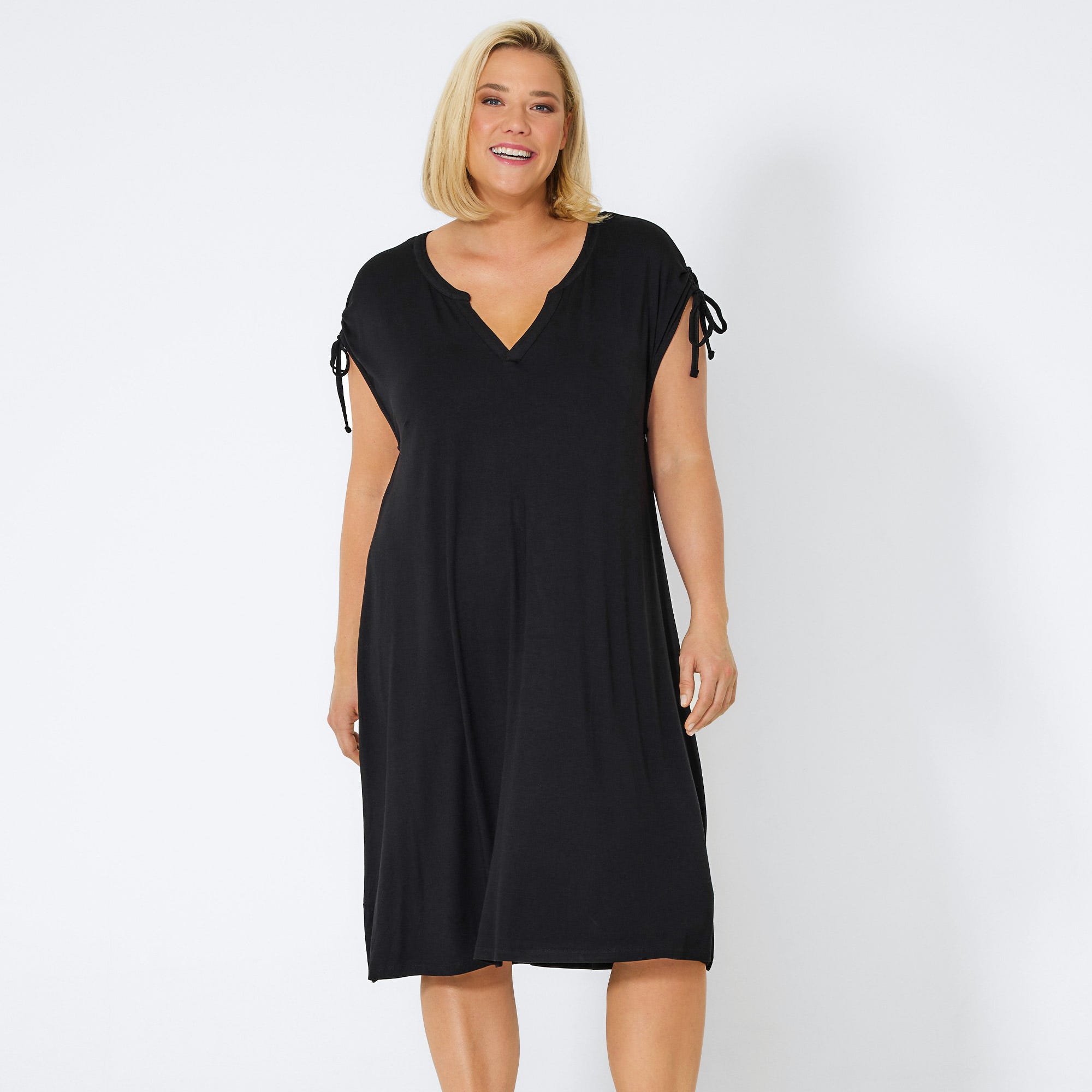 Damen-Kleid mit Raffung, große Größen
