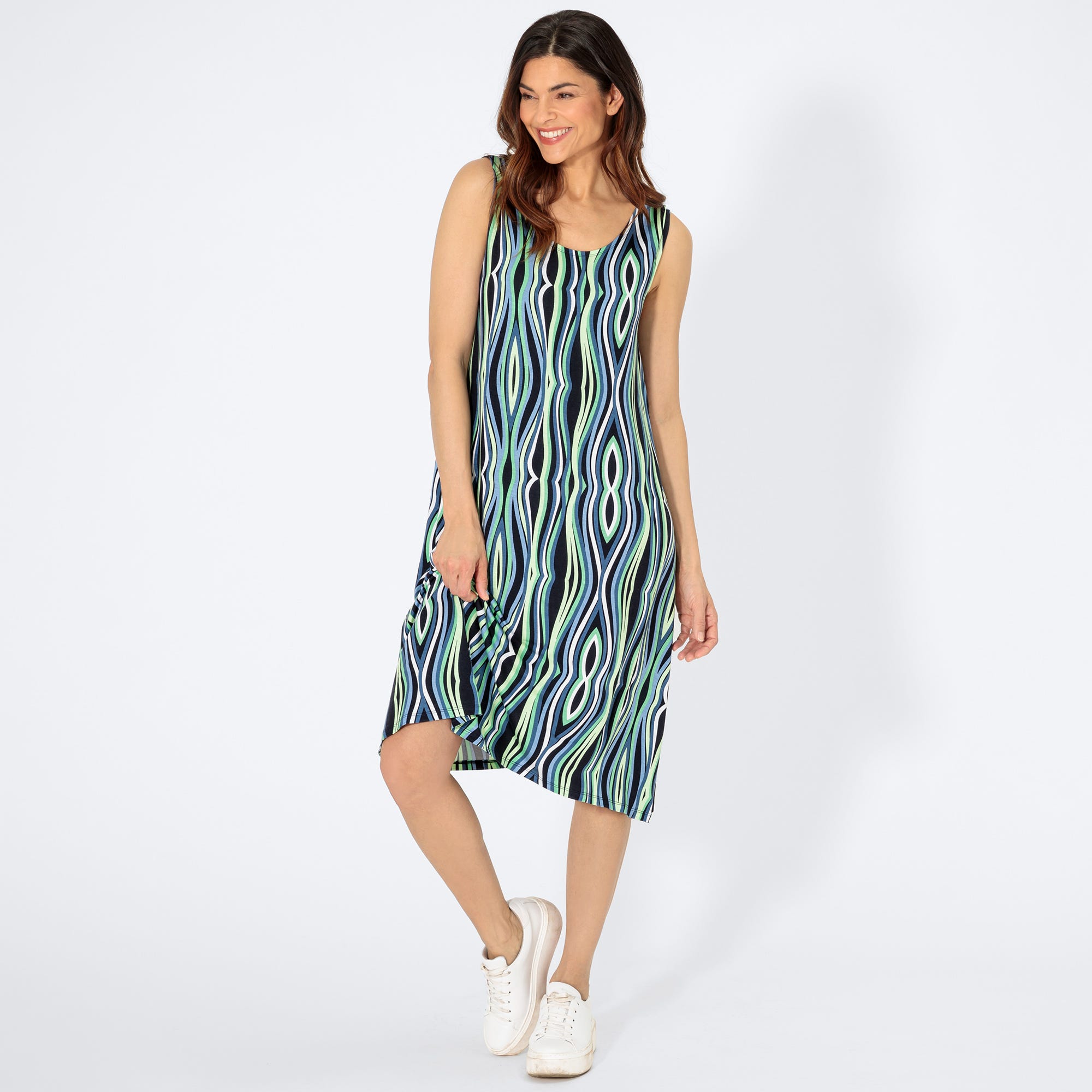 Damen-Kleid mit Zierbändern