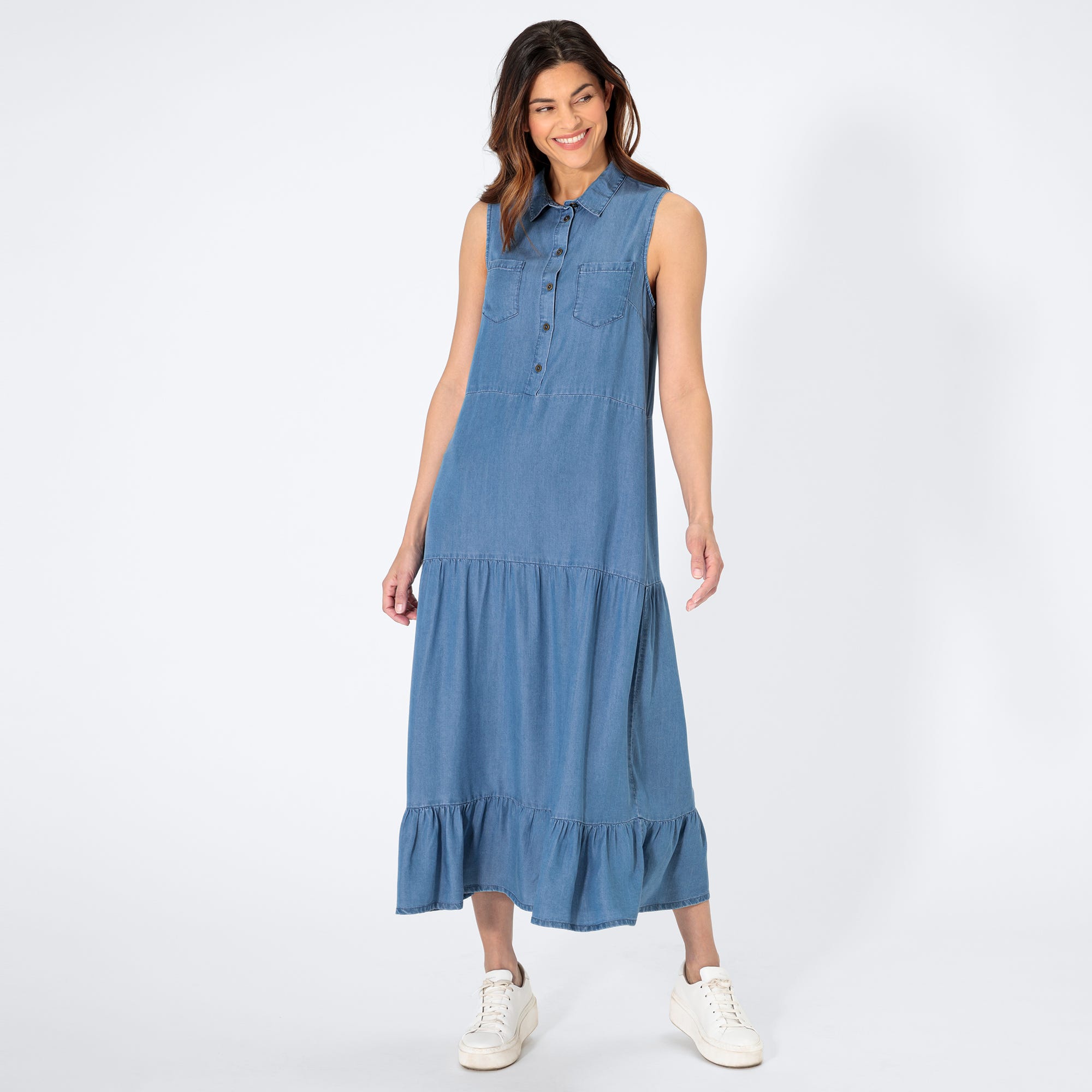 Damen-Kleid in Jeans-Optik
