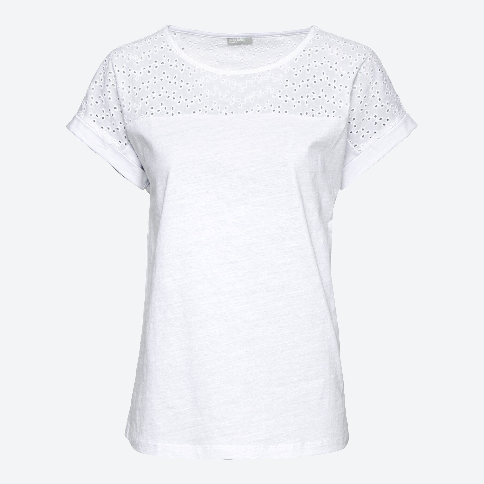 Damen-T-Shirt mit Spitzeneinsatz