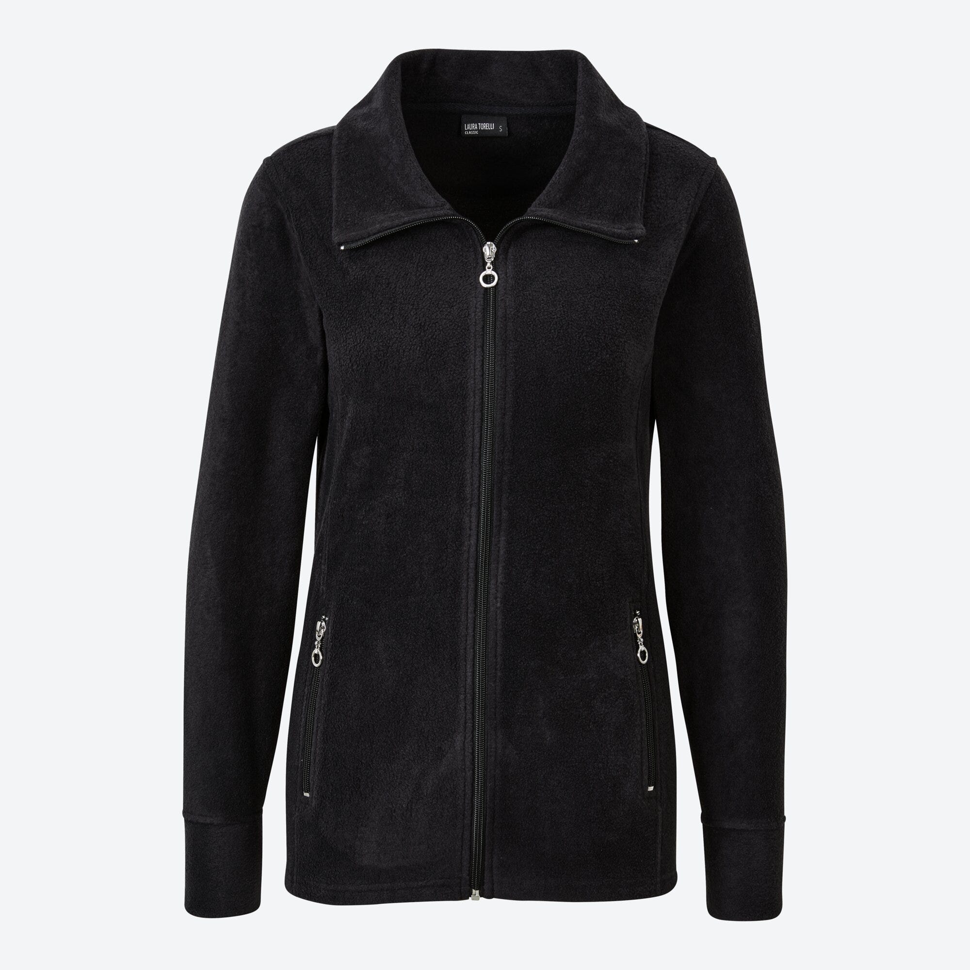 Damen-Fleece-Jacke mit 2 Reißverschluss-Taschen