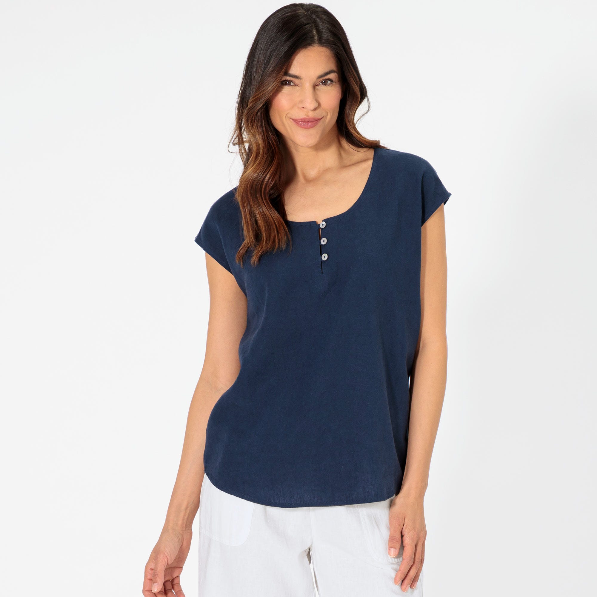 Damen-Bluse mit kleiner Knopfleiste