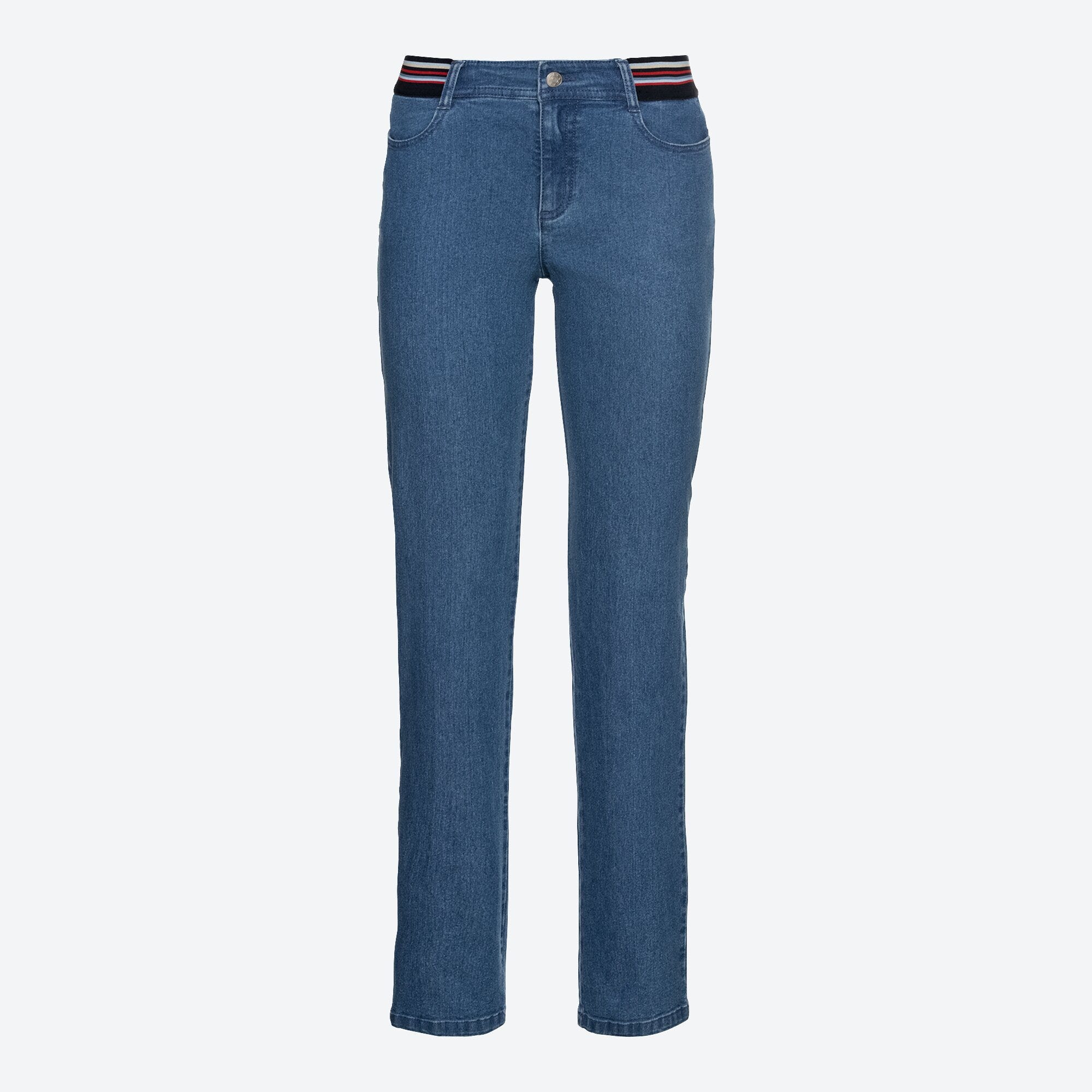 Damen-Jeans mit gestreiftem Bund