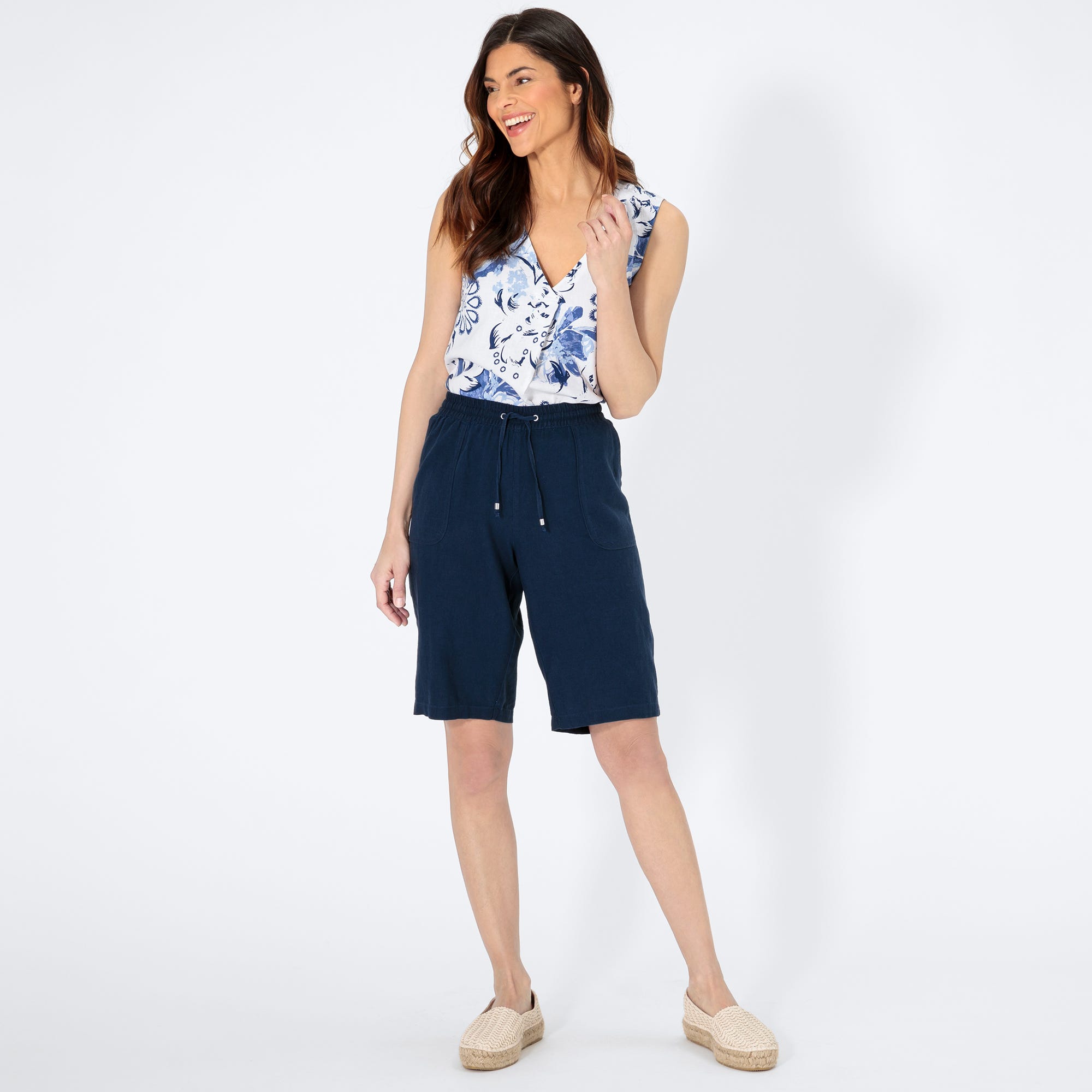 Damen-Bermudas mit Leinen