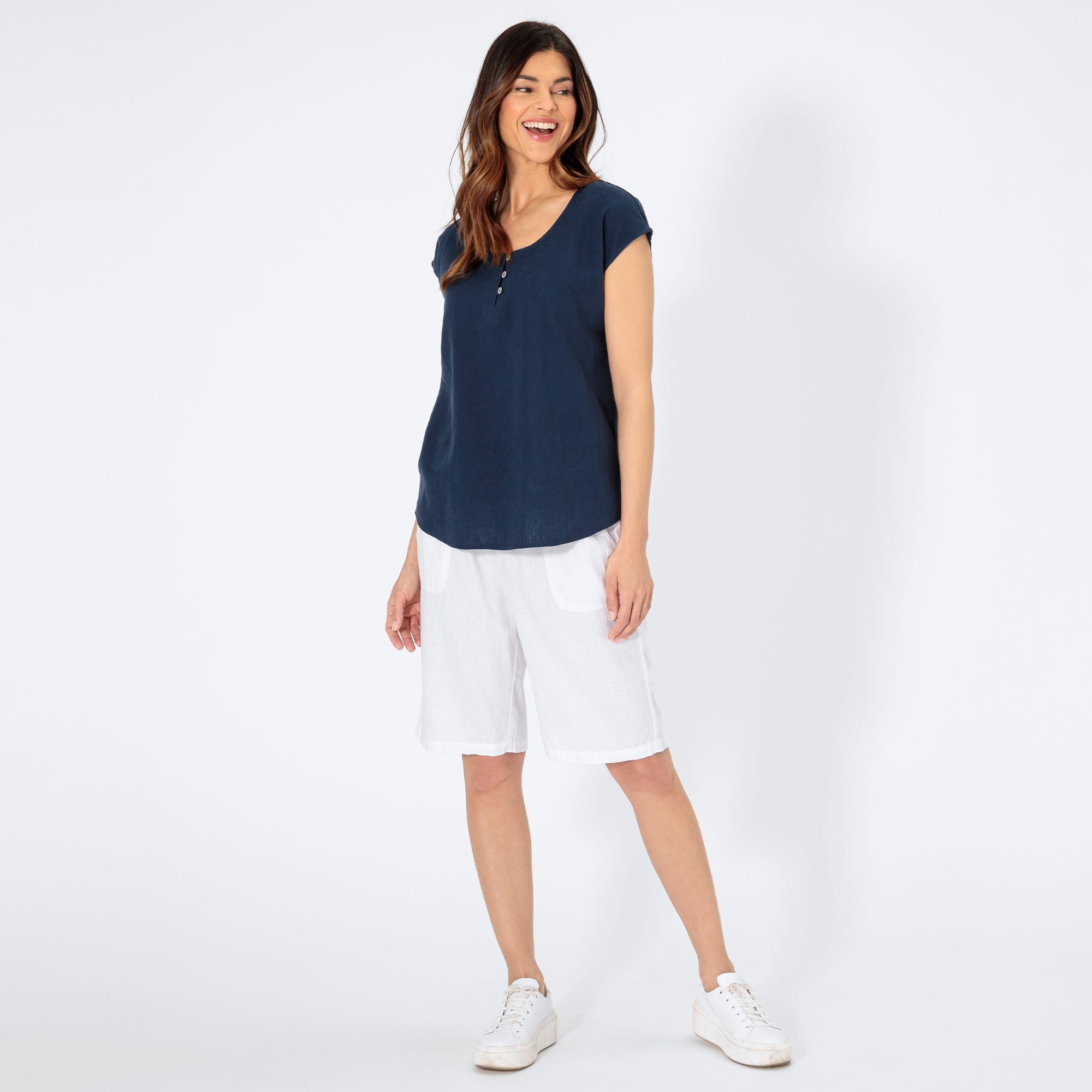 Damen-Bermudas mit Leinen