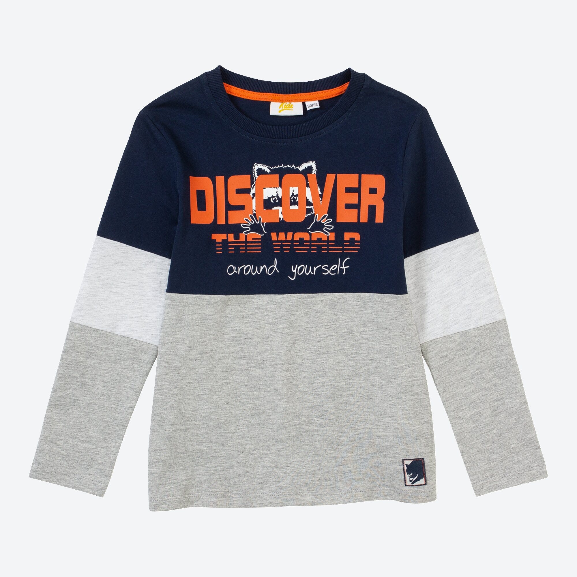Jungen-Shirt mit Kontrast-Ärmeln