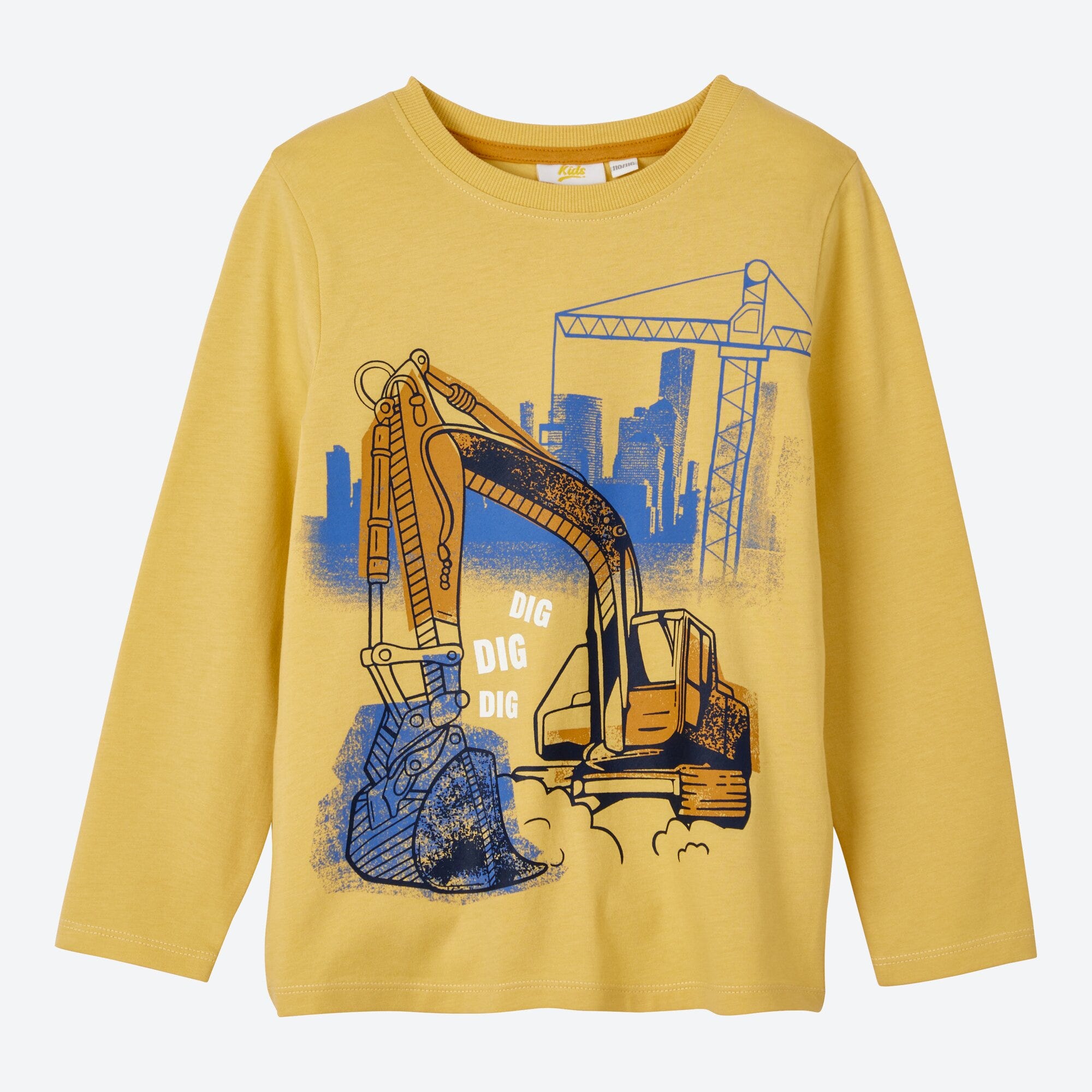 Jungen-Shirt mit Bagger-Frontaufdruck